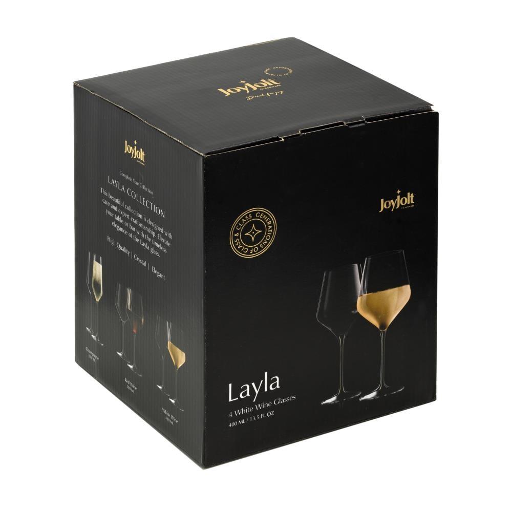 JoyJolt Layla White Wine Glasses (Set of 4)