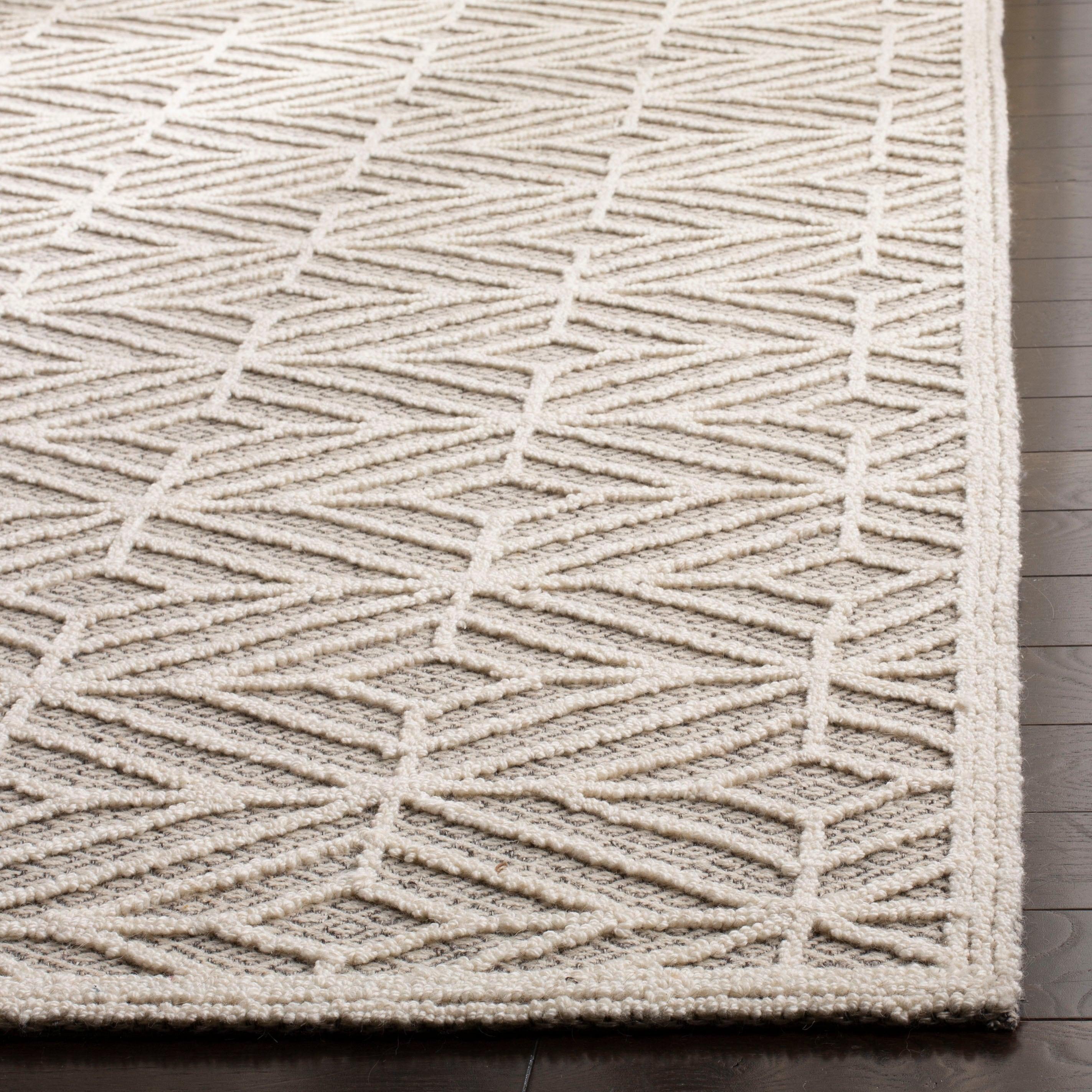 Trace TRC212 Hand Tufted Accent Rug - Ivory/Black - 2'3"x4' - Safavieh.