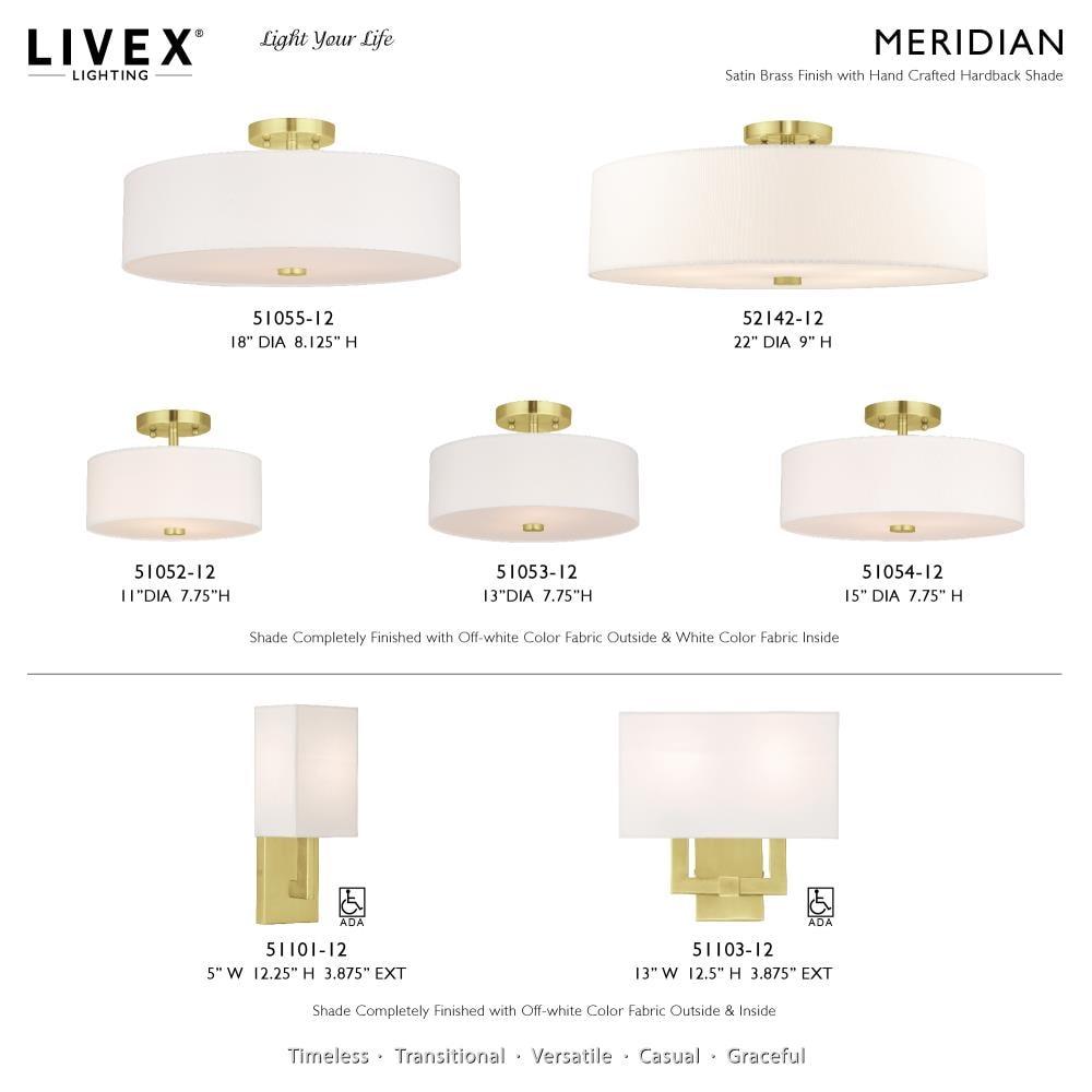 Livex Lighting Meridian 1 - Light Wall Light in  Satin Brass