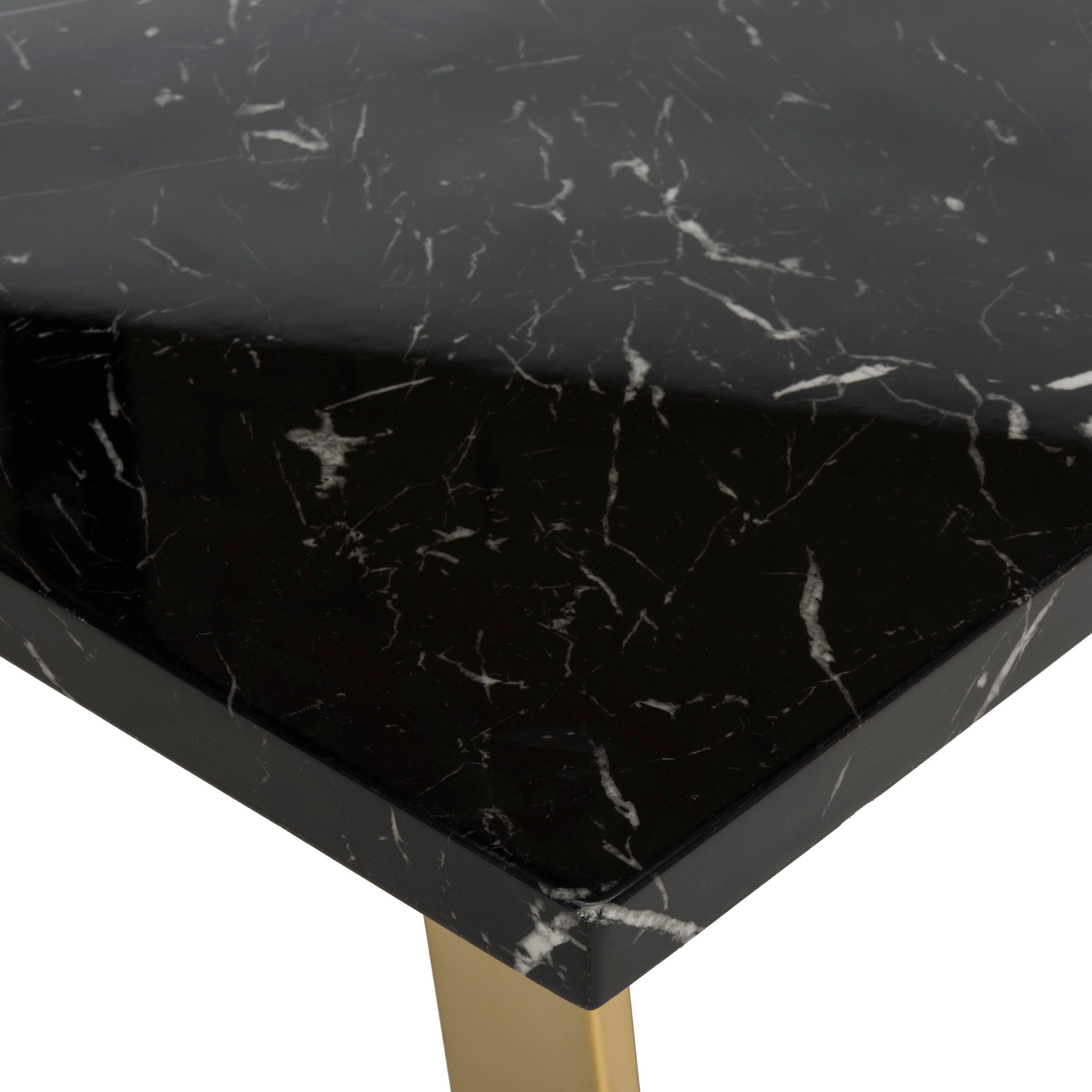 Carmen Square Coffee Table - Black/Brass - Safavieh