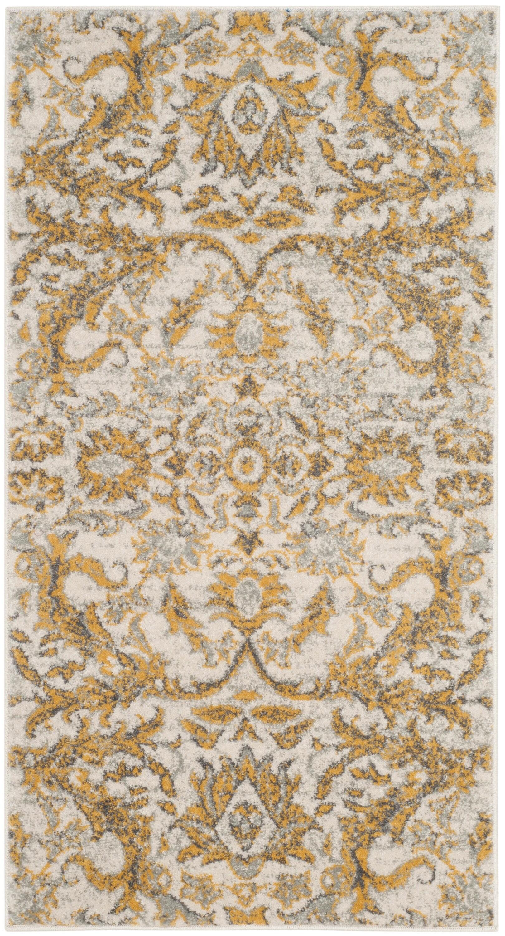 Evoke EVK238 Power Loomed Accent Rug - Ivory/Gold - 2'2"x4' - Safavieh.