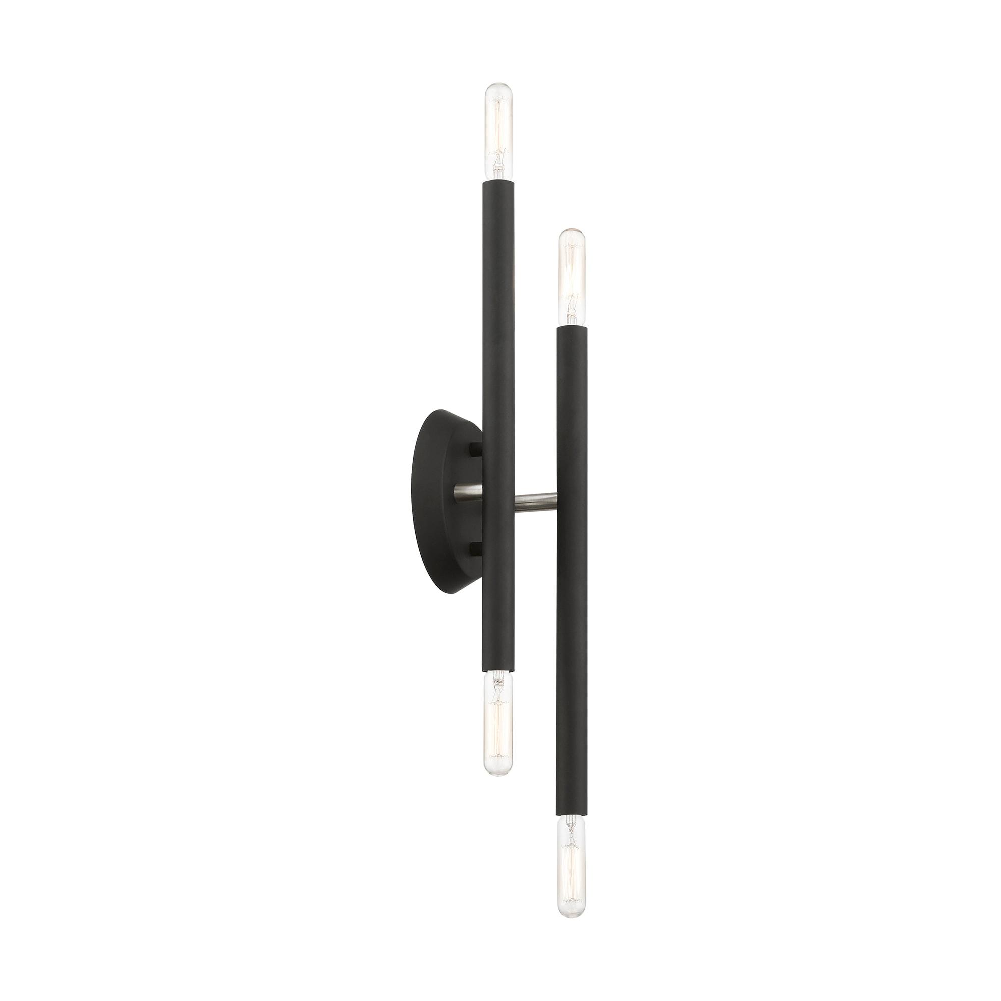 Livex Lighting Soho 4 - Light Wall Light in  Black/Brushed Nickel