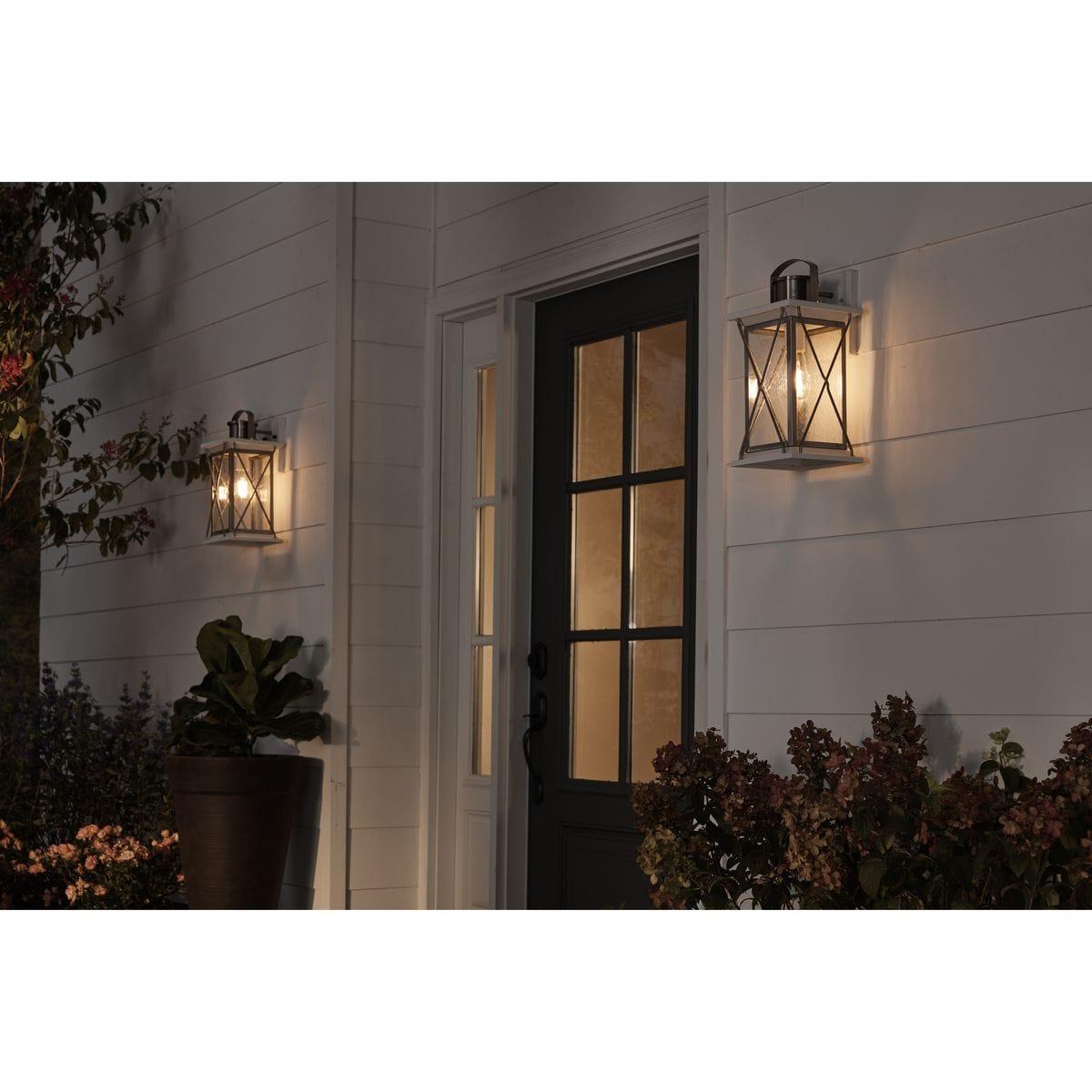 Progress Lighting Barlowe 1-Light Outdoor Wall Lantern in Stainless Steel with Clear Seeded Glass