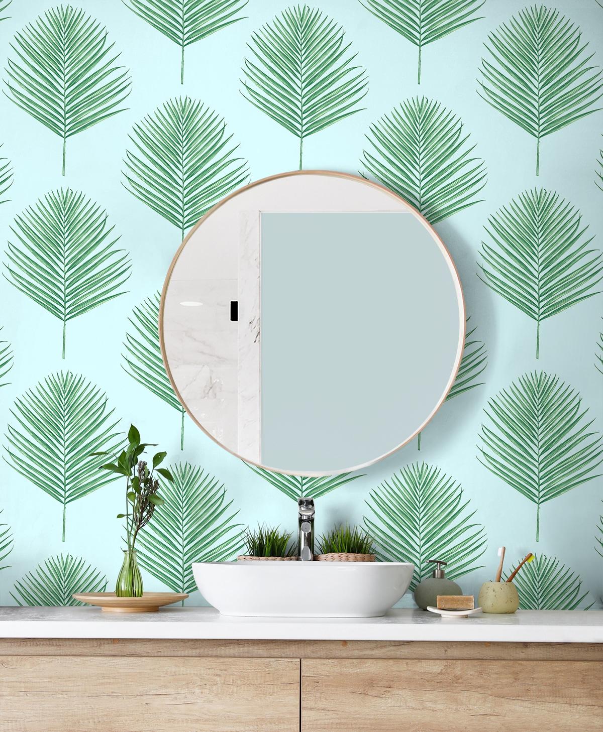 Lillian August Luxe Haven Maui Palm 9' L x 27" W Smooth Peel and Stick Wallpaper Roll