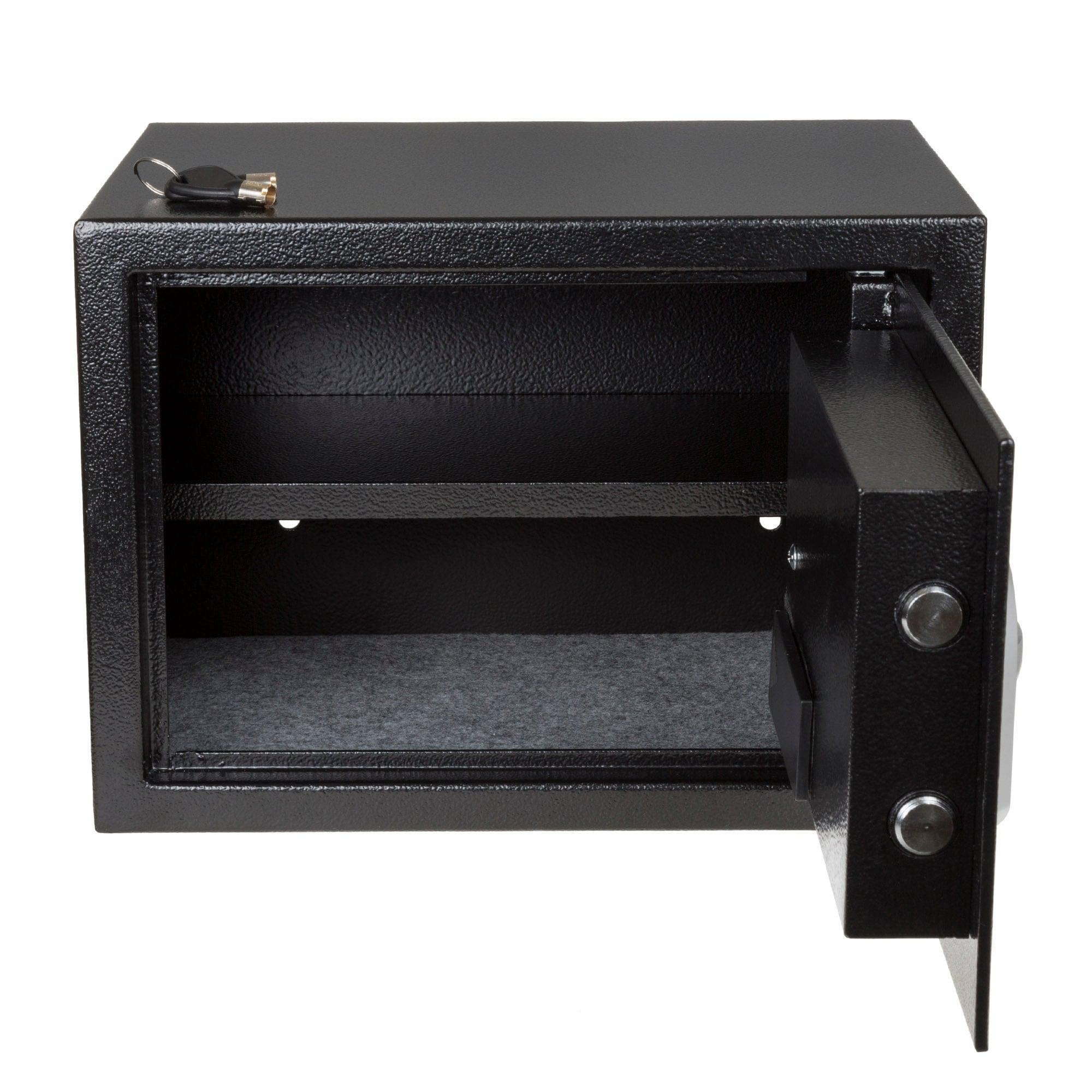 Stalwart Stalwart Electronic Safe - Digital Biometric Fingerprint Lock Box with 2 Override Keys (Black)