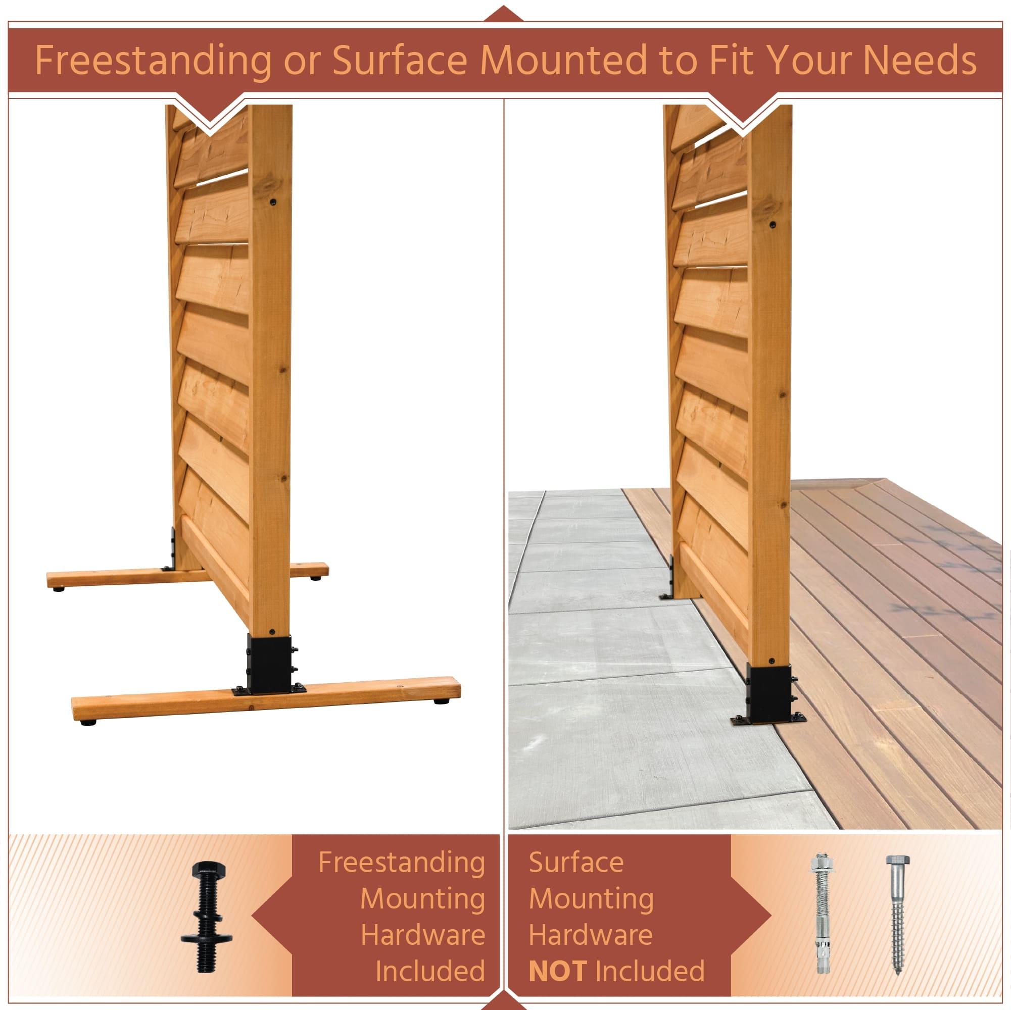 Enclo 6.1ft H x 3.1ft W (1 Panel) Freestanding or Surface Mounted Enclo Sierra Privacy Screen, Wood Fence Screen, Outdoor or Indoor Decorative Privacy Panel, Great for Balcony, Patio, Deck, EC18031