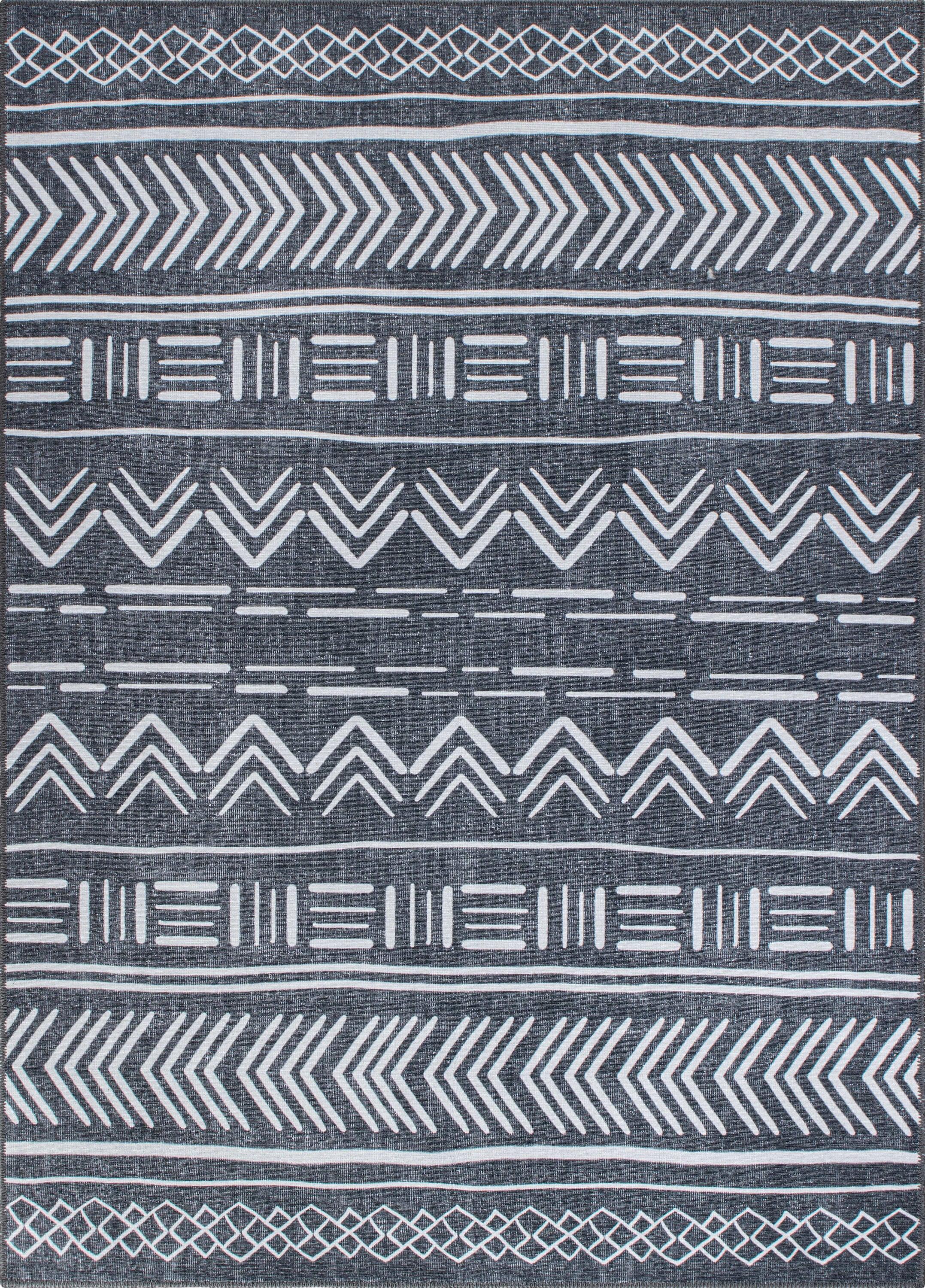 World Rug Gallery Contemporary Geometric Bohemian Machine Washable Area Rug