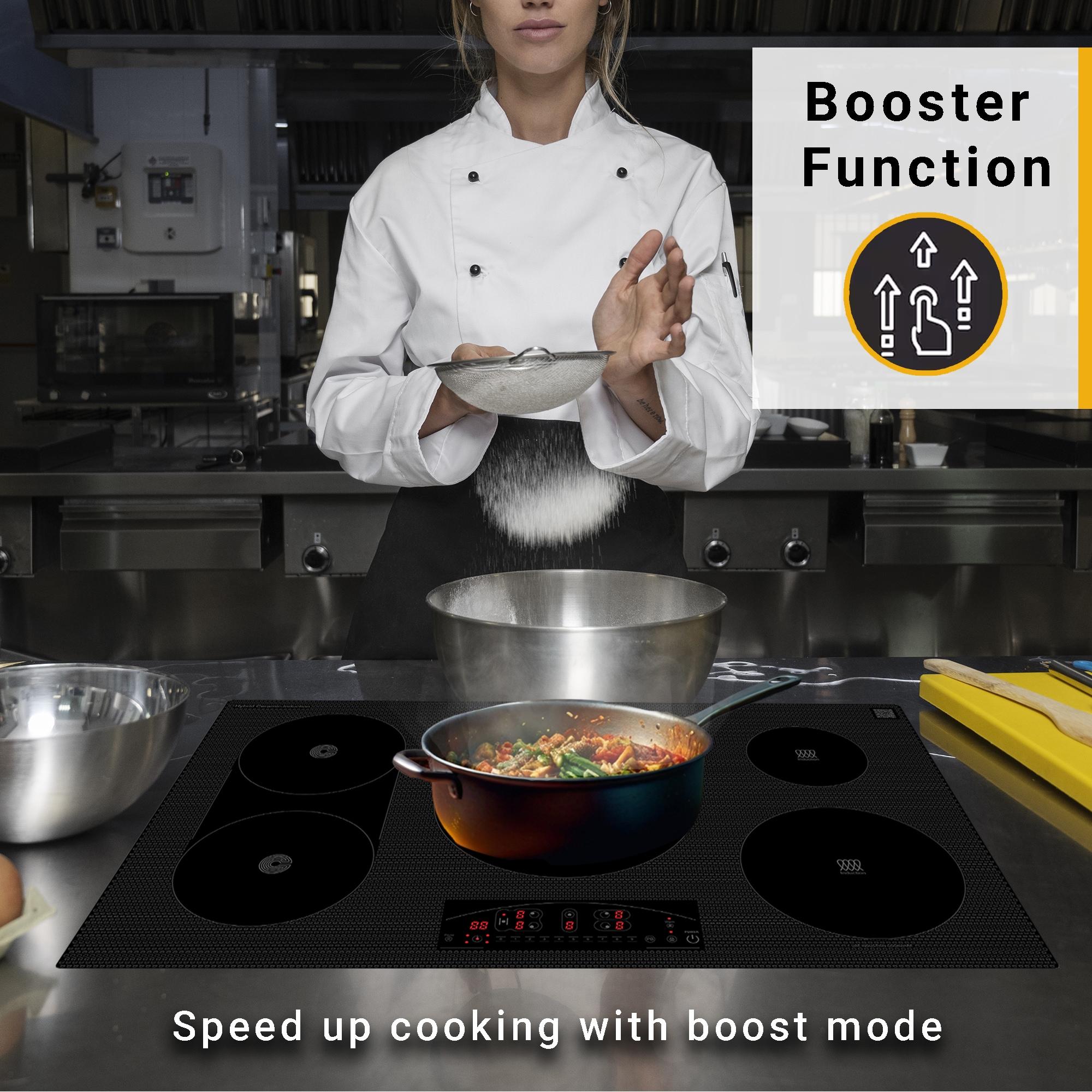 Equator Design 36" Electric Hybrid CERAMIC-INDUCTION 5 Burner Cooktop 220V