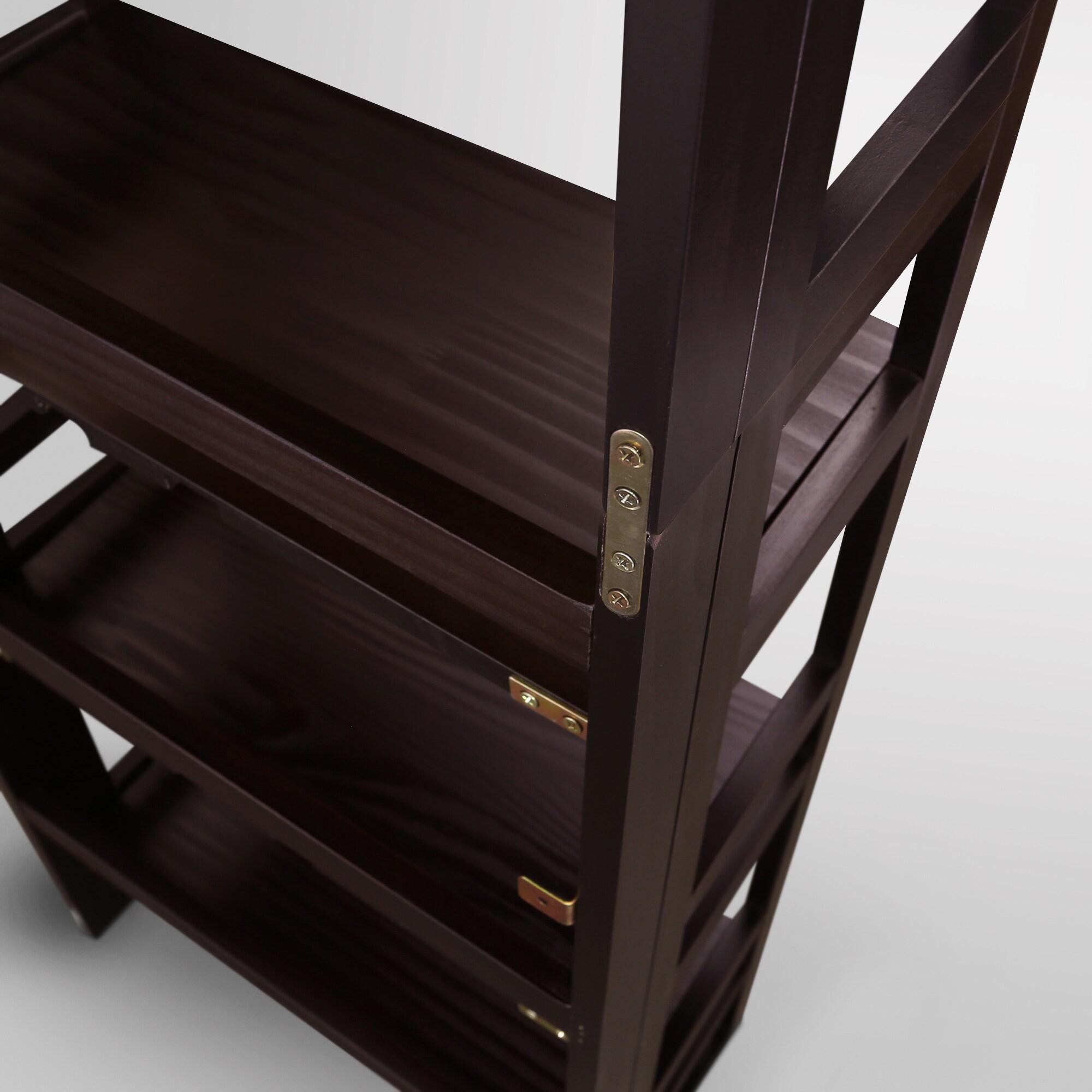 3-Shelf Folding Student Bookcase 20.75" Wide-Espresso