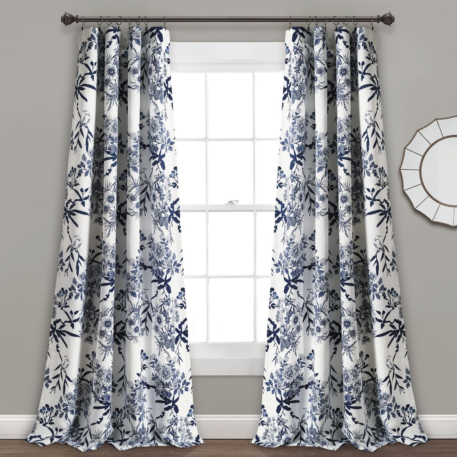 Botanical Garden Polyester Room Darkening Curtain Pair (Set of 2)