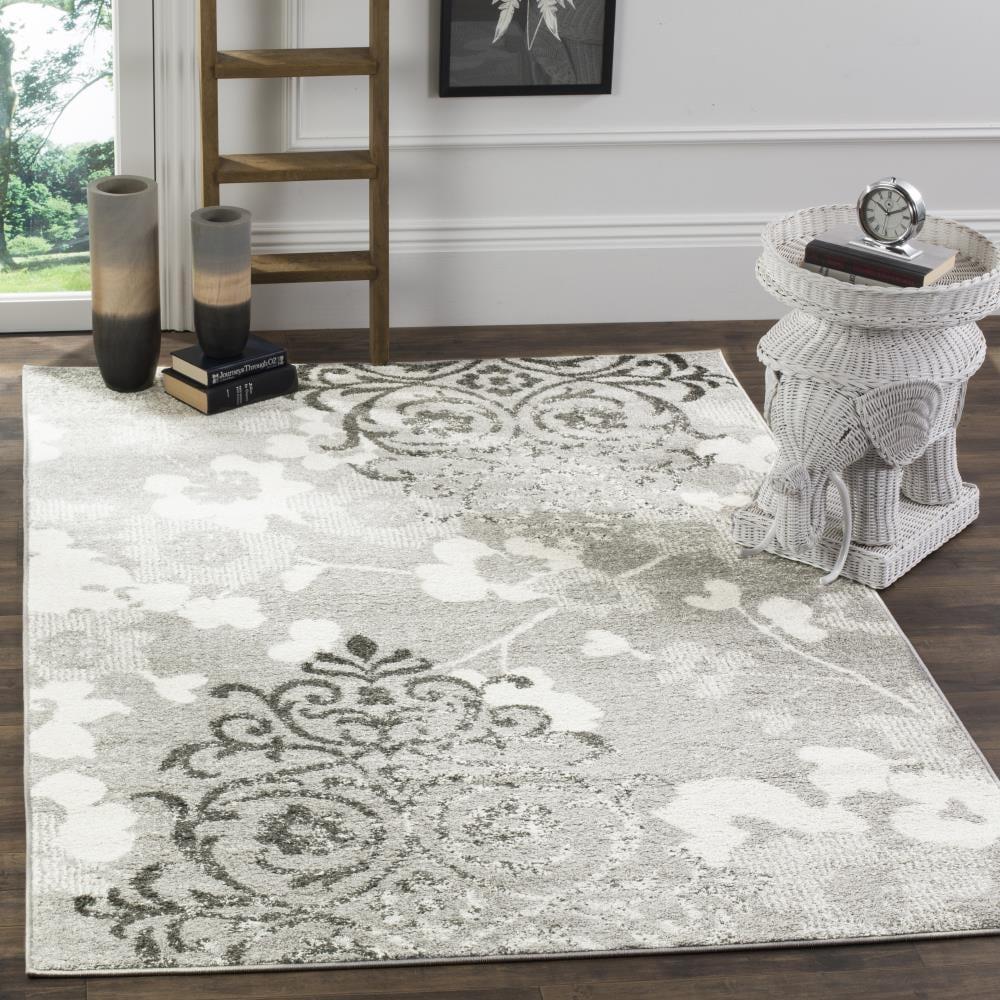 Adirondack ADR114 Machine Made Indoor Area Rug - Silver/Ivory - 9'x9' - Safavieh