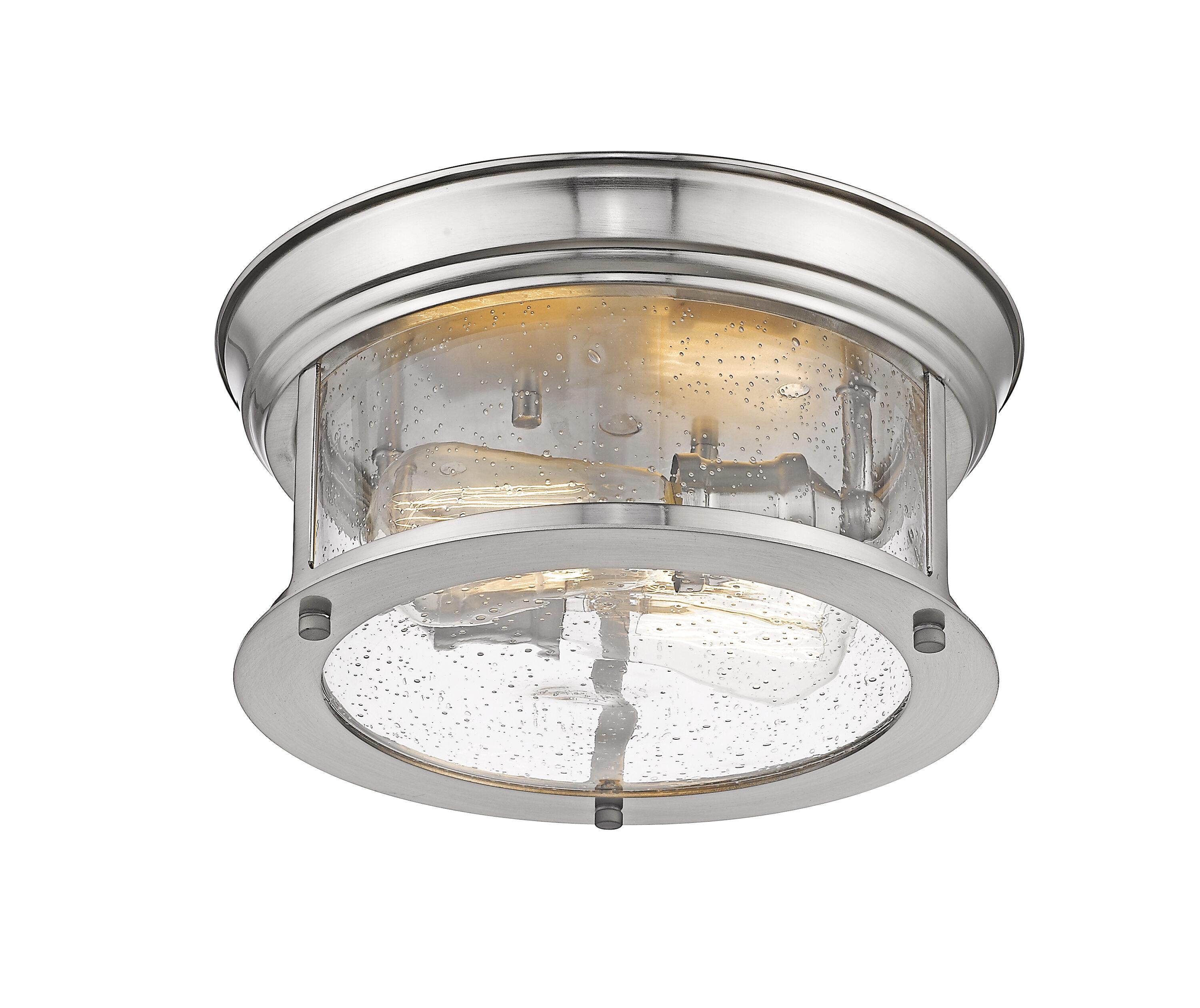 Sonna 11" Brushed Nickel Flush Mount Light with Clear Glass Shade