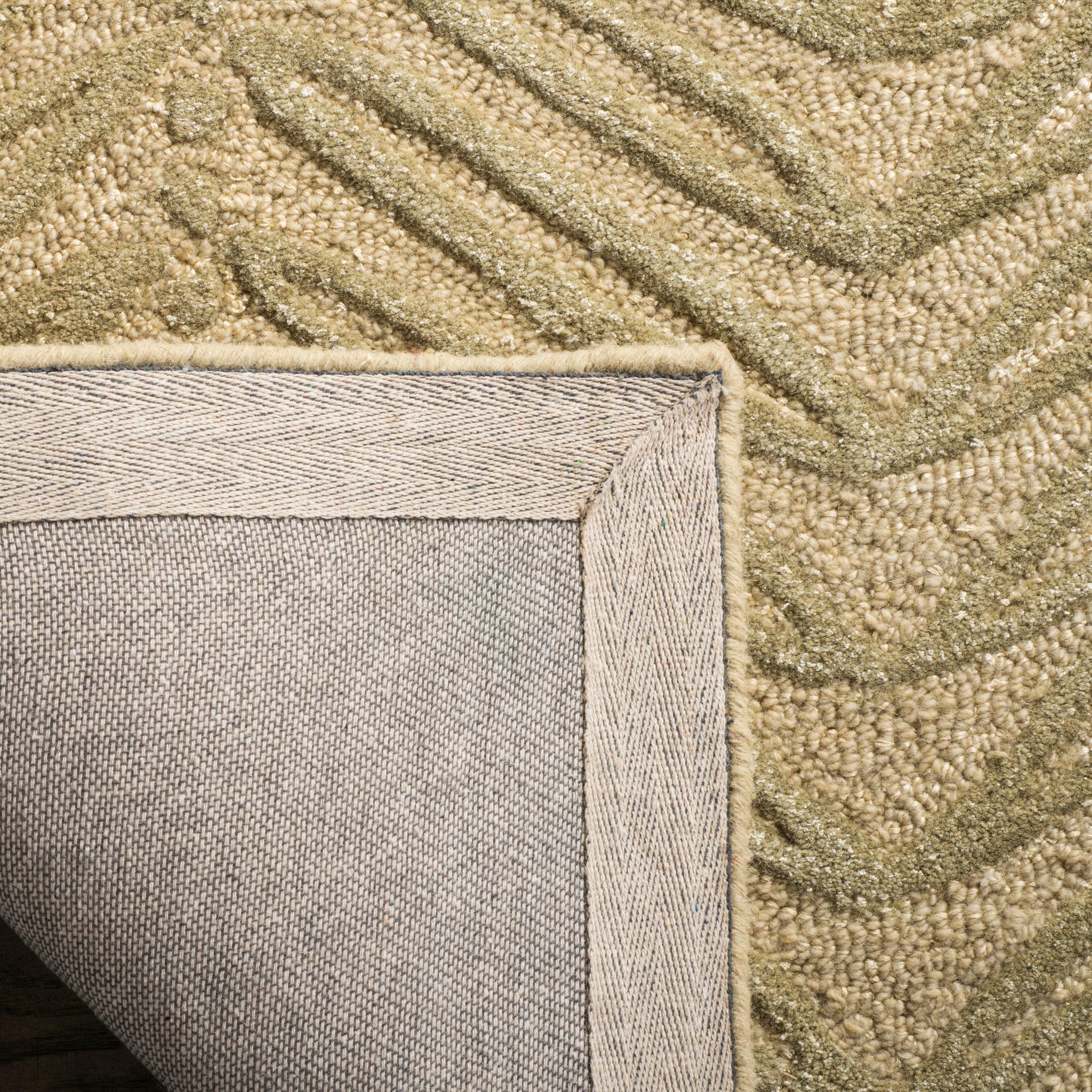 Martha Stewart Chevron Leaves - MSR3612 - Indoor Hand Tufted Runners - Oolong Tea Gree - 2'6"x4'3"