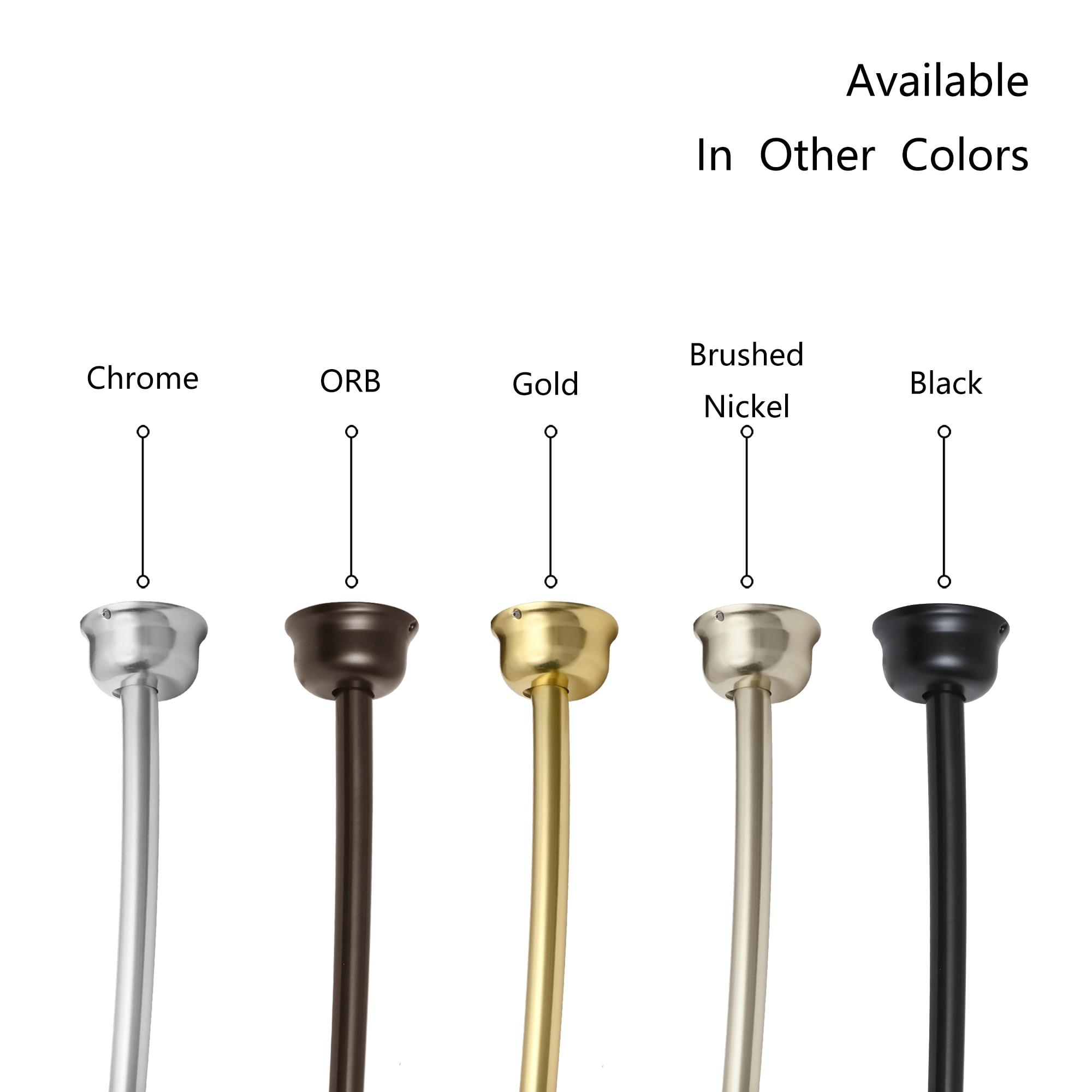 Utopia Alley Utopia Alley Rustproof Fixed Mount Single Curved Shower Rod, Aluminum, adjustable from 45" to 72" Wide