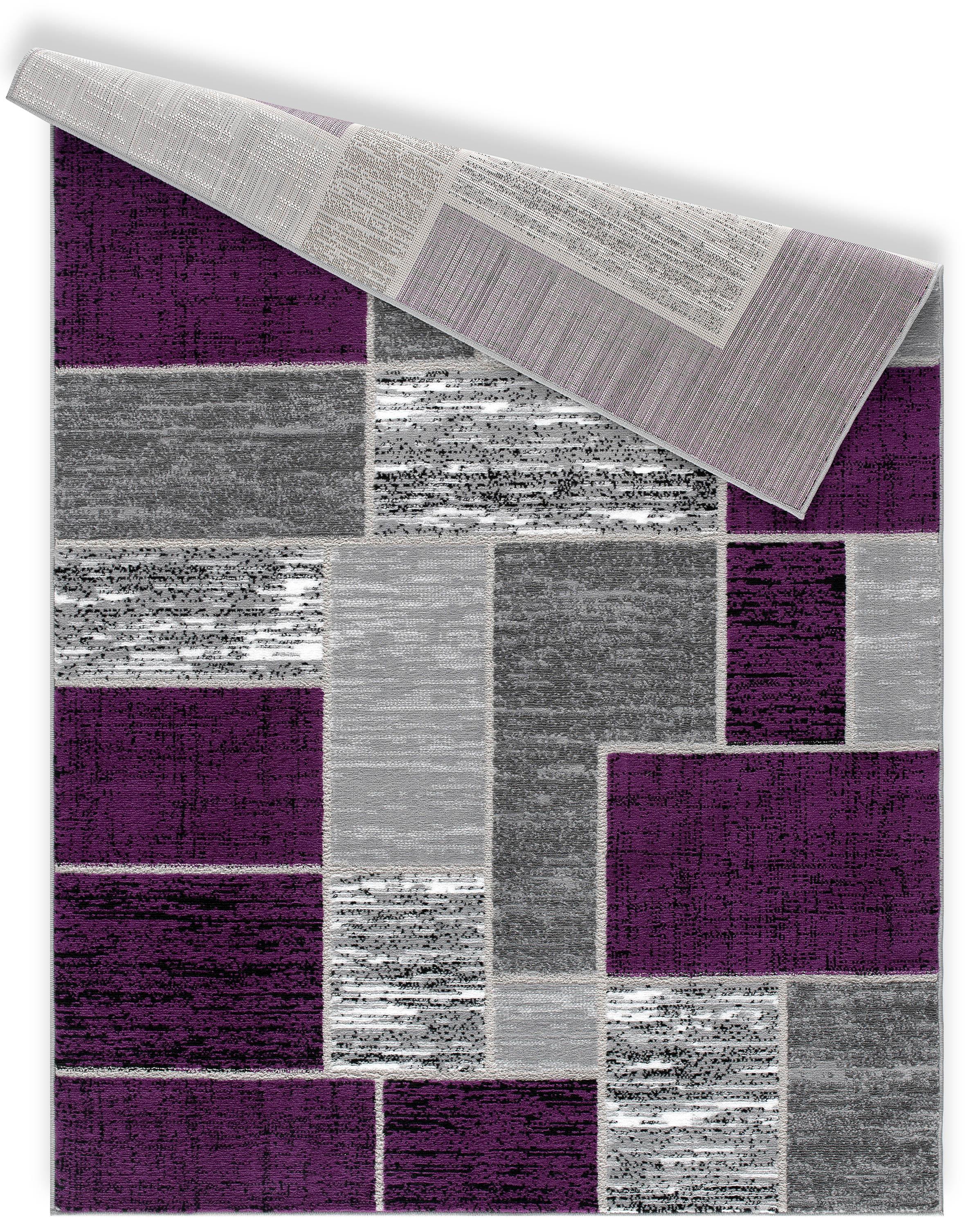 L Baiet SL973Z23 Verena Geometric Rug, Purple - 2 x 3 ft.