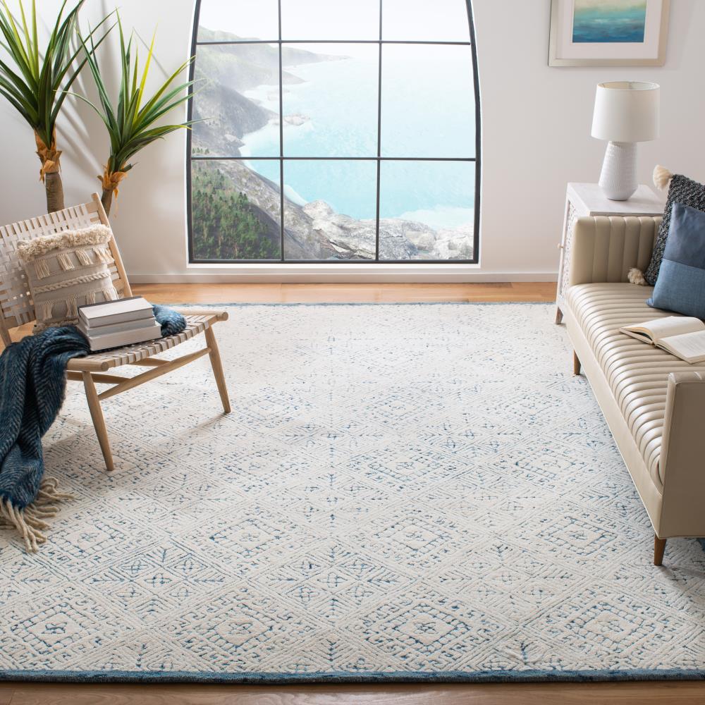 Glamour GLM660 Hand Tufted Area Rug - Blue/Ivory - 6'x6' - Safavieh.
