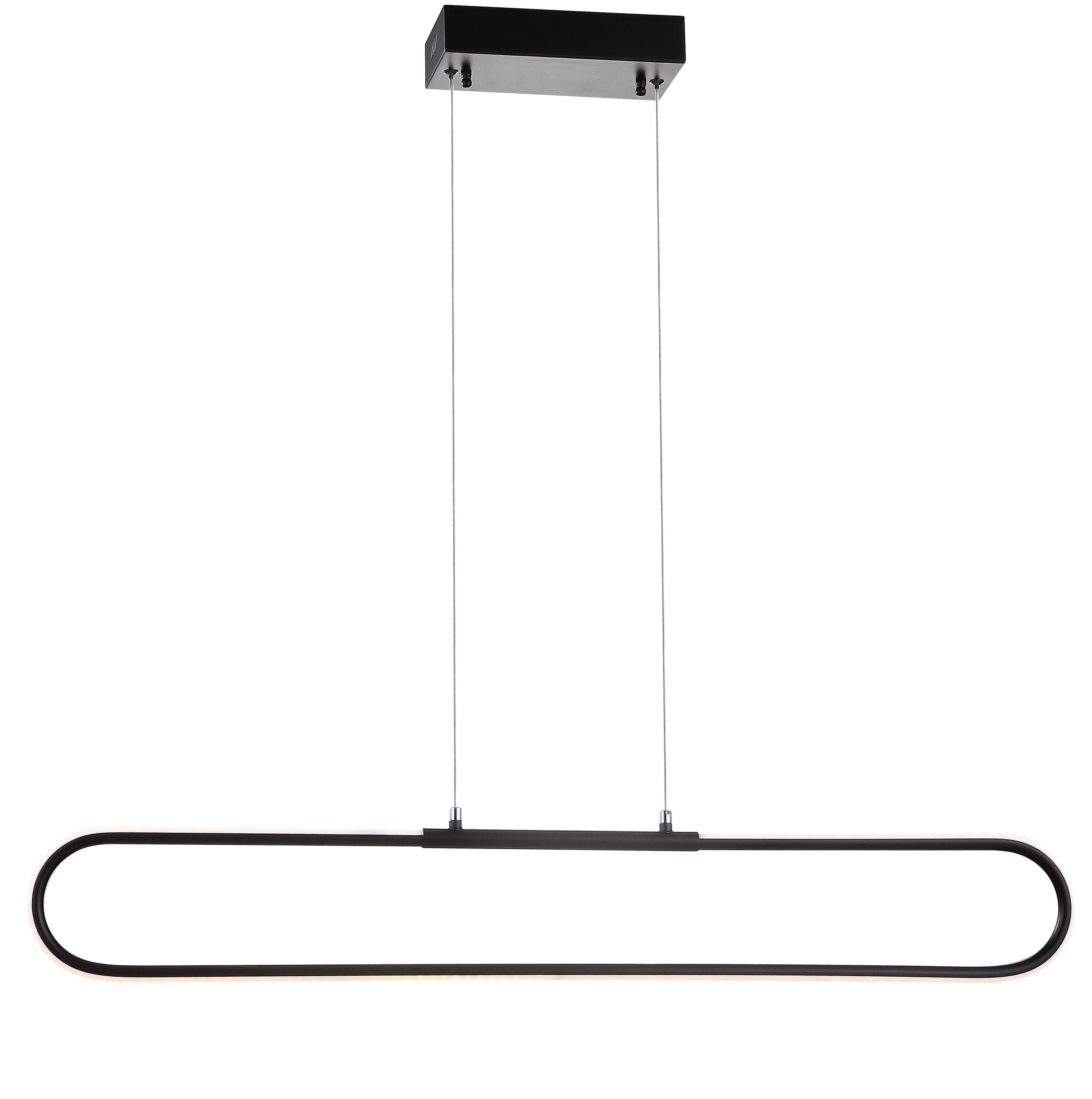 Ned 39" Dimmable Adjustable Integrated LED Metal Linear Pendant, Black