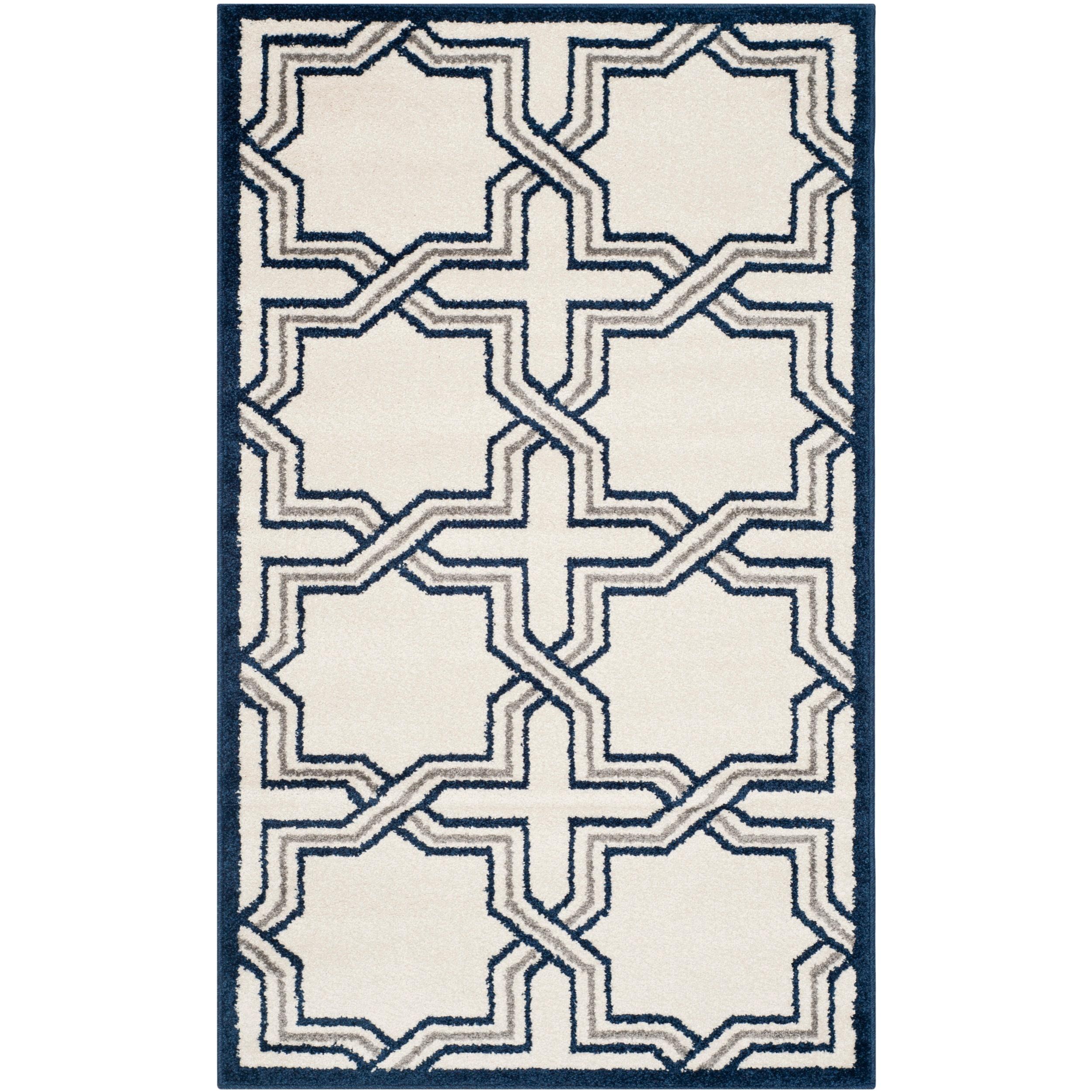 Amherst AMT413 Power Loomed Area Rug - Ivory/Navy - 3'x5' - Safavieh.