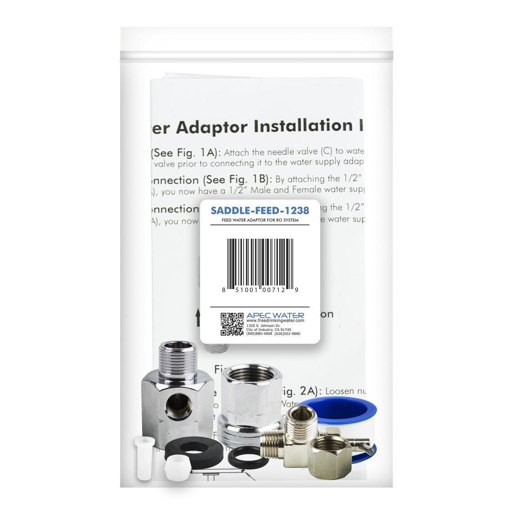 APEC Standard Feed Water Adapter for 1/2 in. and 3/8 in. Pipes Use with Reverse Osmosis Water Filter System