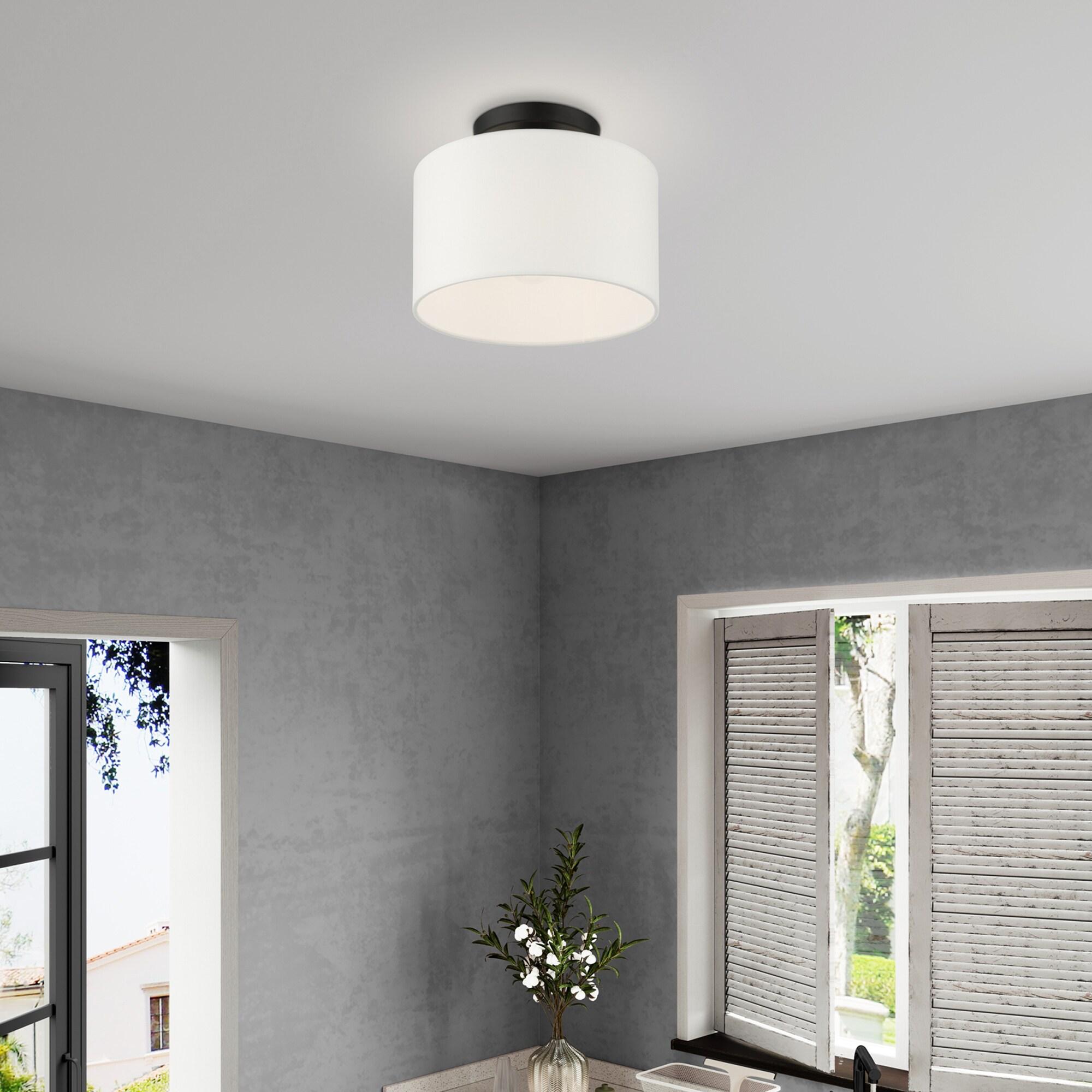 Livex Lighting Clark 1 - Light Semi-Flush Mount in  Black