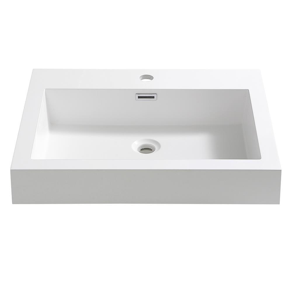 Fresca Nano 18.75'' White Plastic Rectangular Bathroom Sink with Overflow