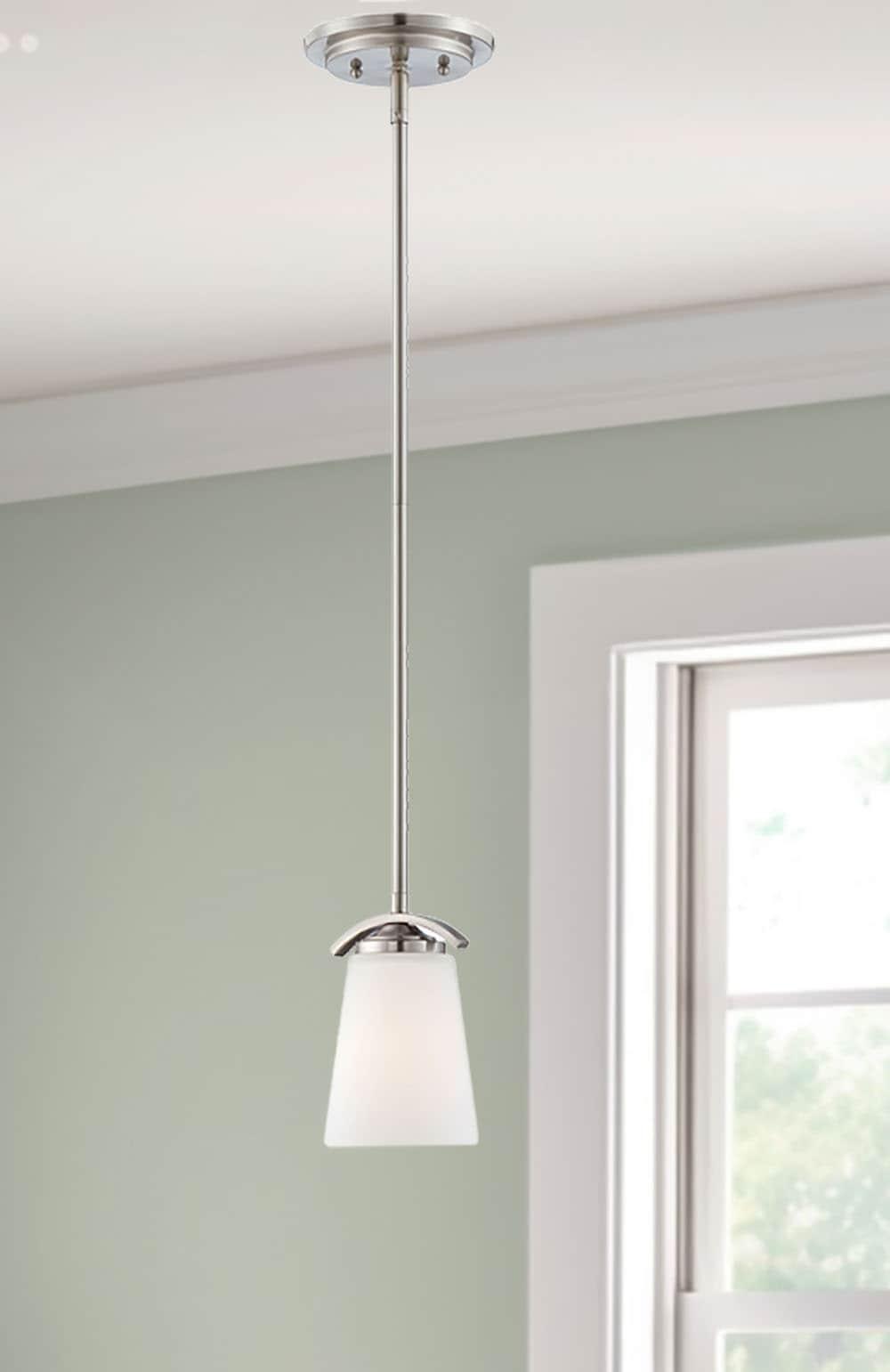 1 Light Mini Pendant In Transitional Style 7.5 Inches Tall By 4.75 Inches Wide-Brushed Nickel Finish Minka Lavery 4961-84