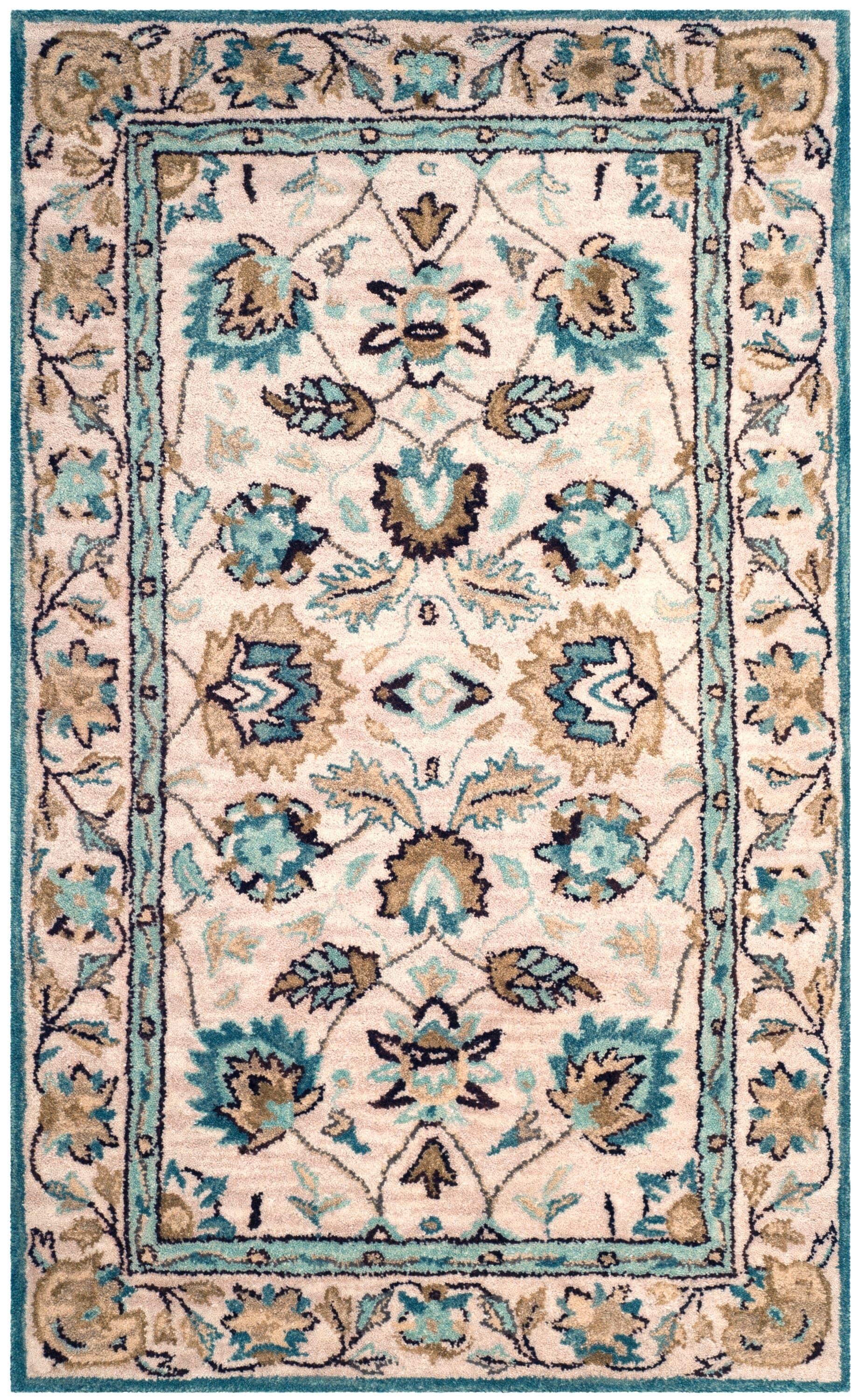 Antiquity AT812 Hand Tufted Indoor Accent Rug - Peacock/Blue - 3'x5' - Safavieh