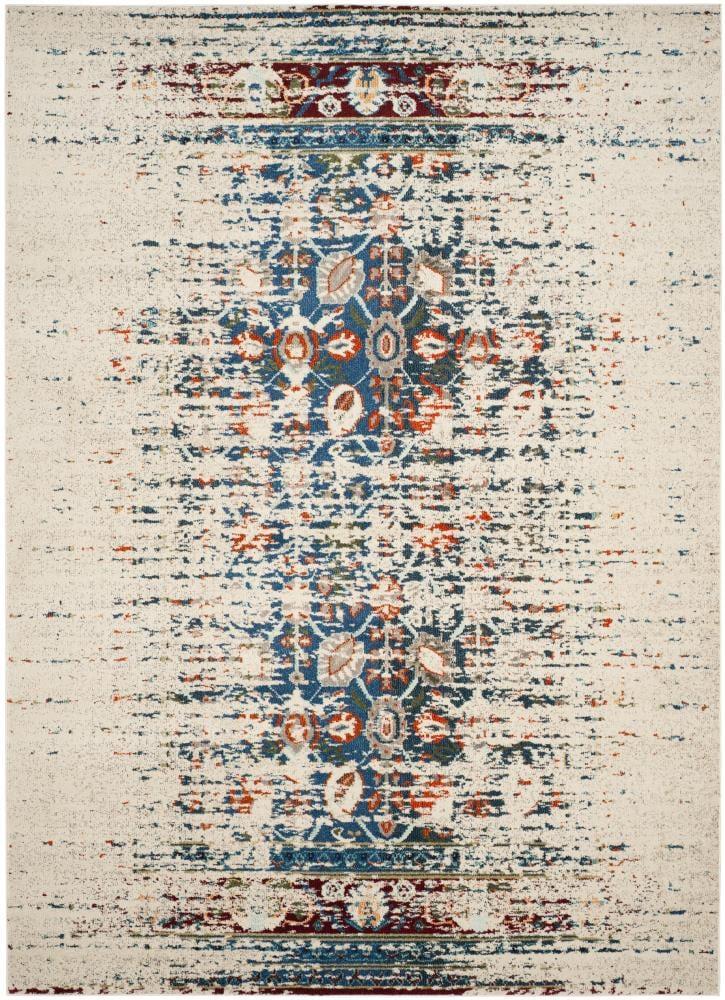 Monaco MNC208 Power Loomed Indoor Accent Rug - Ivory/Blue - 3'x5' - Safavieh