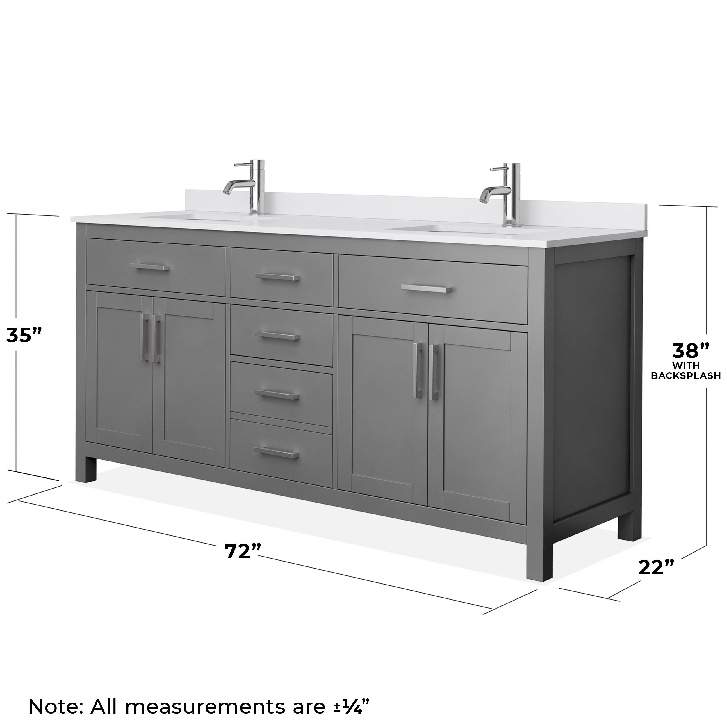 Beckett 72" Freestanding Double Bathroom Vanity with Cultured Marble Top
