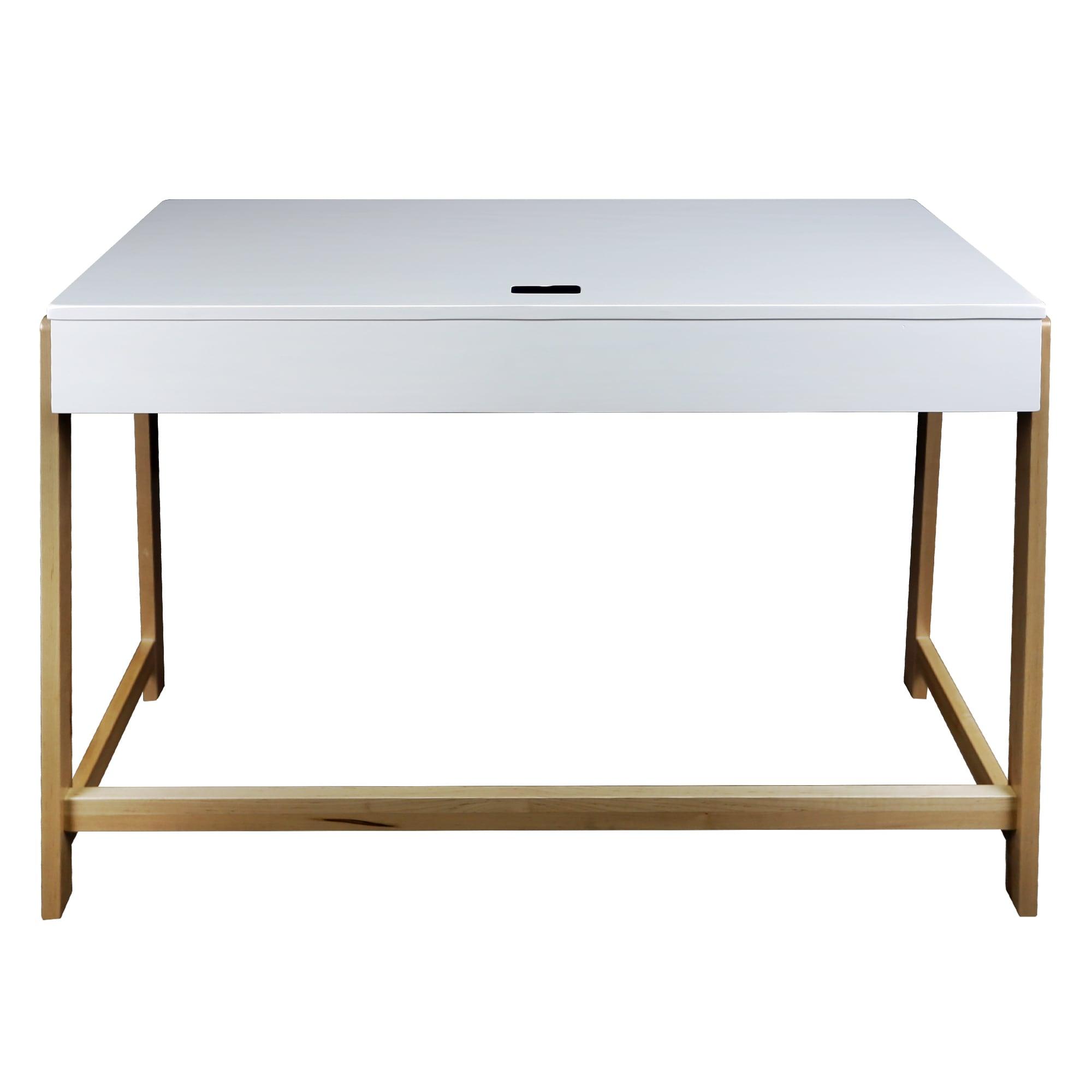 Indoor Furniture Neorustic Smart Desk With Usb Ports - Two-Tone (White,Natural)