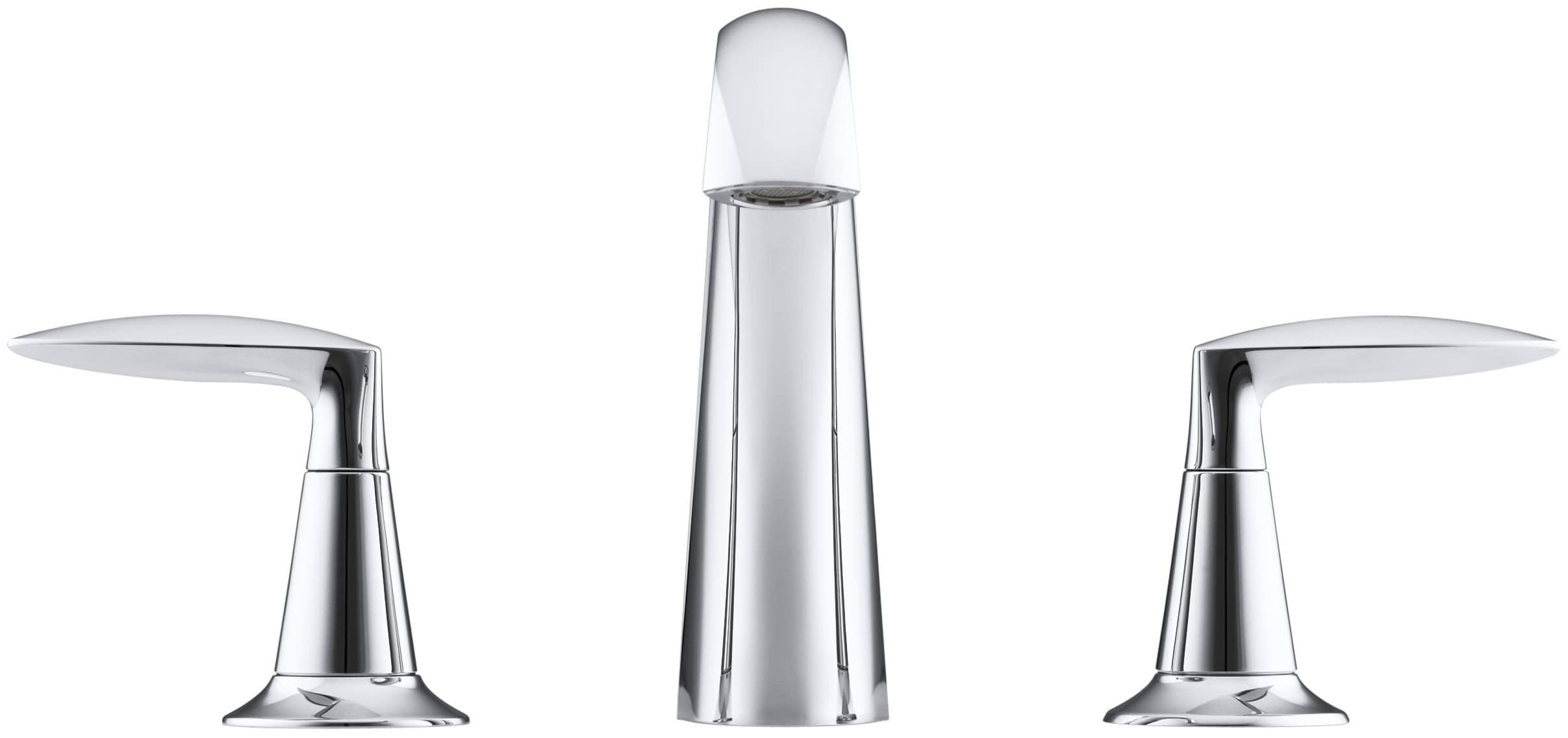 Kohler Alteo Widespread Bathroom Faucet with Pop-Up Drain Assembly, 3-Hole 2-Handle Bathroom Sink Faucet, 1.2 gpm