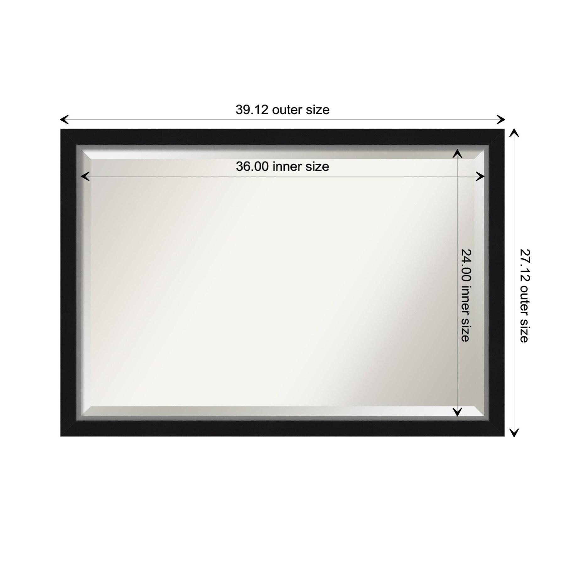 Amanti Art Eva Black Silver Narrow Framed Wall Mirror - 19.12 x 23.12 in