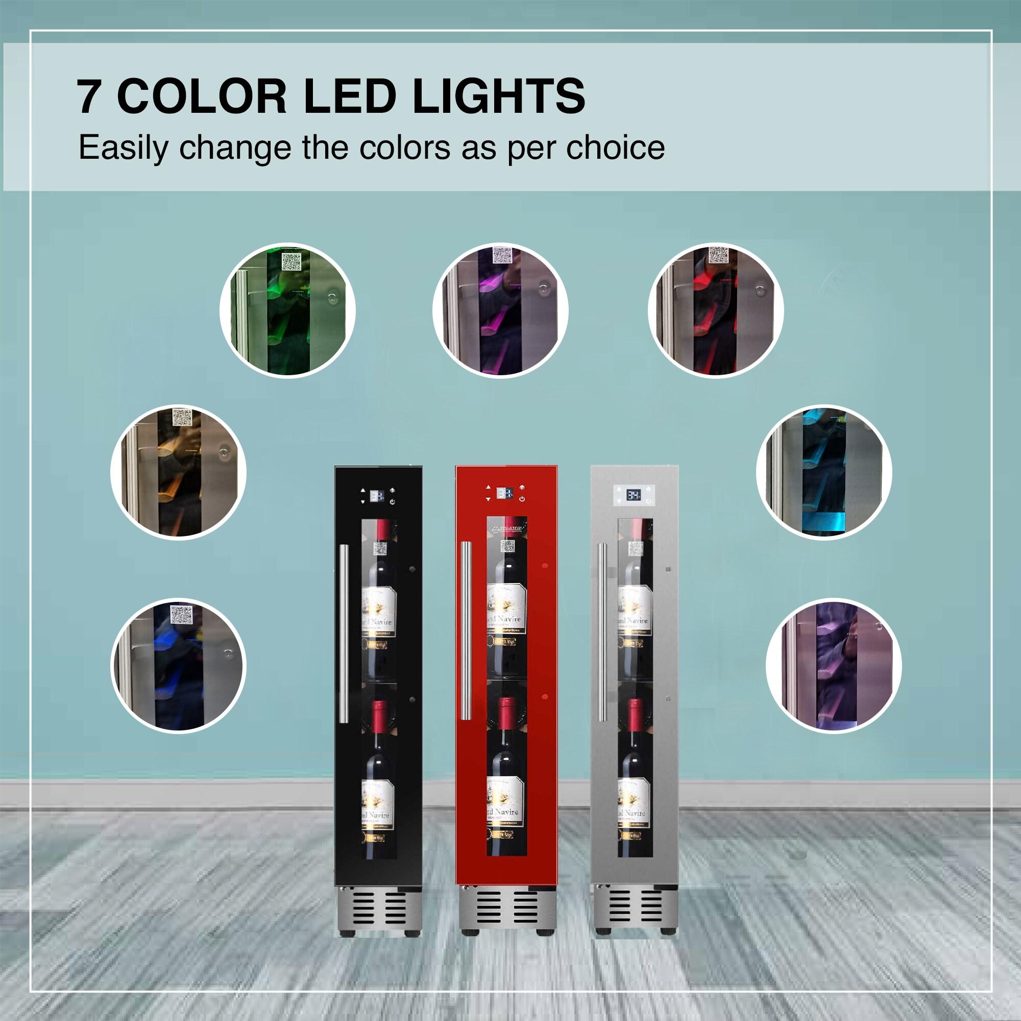 9 bottle Built-in/Freestanding Wine Ref with 7 color LED Lights