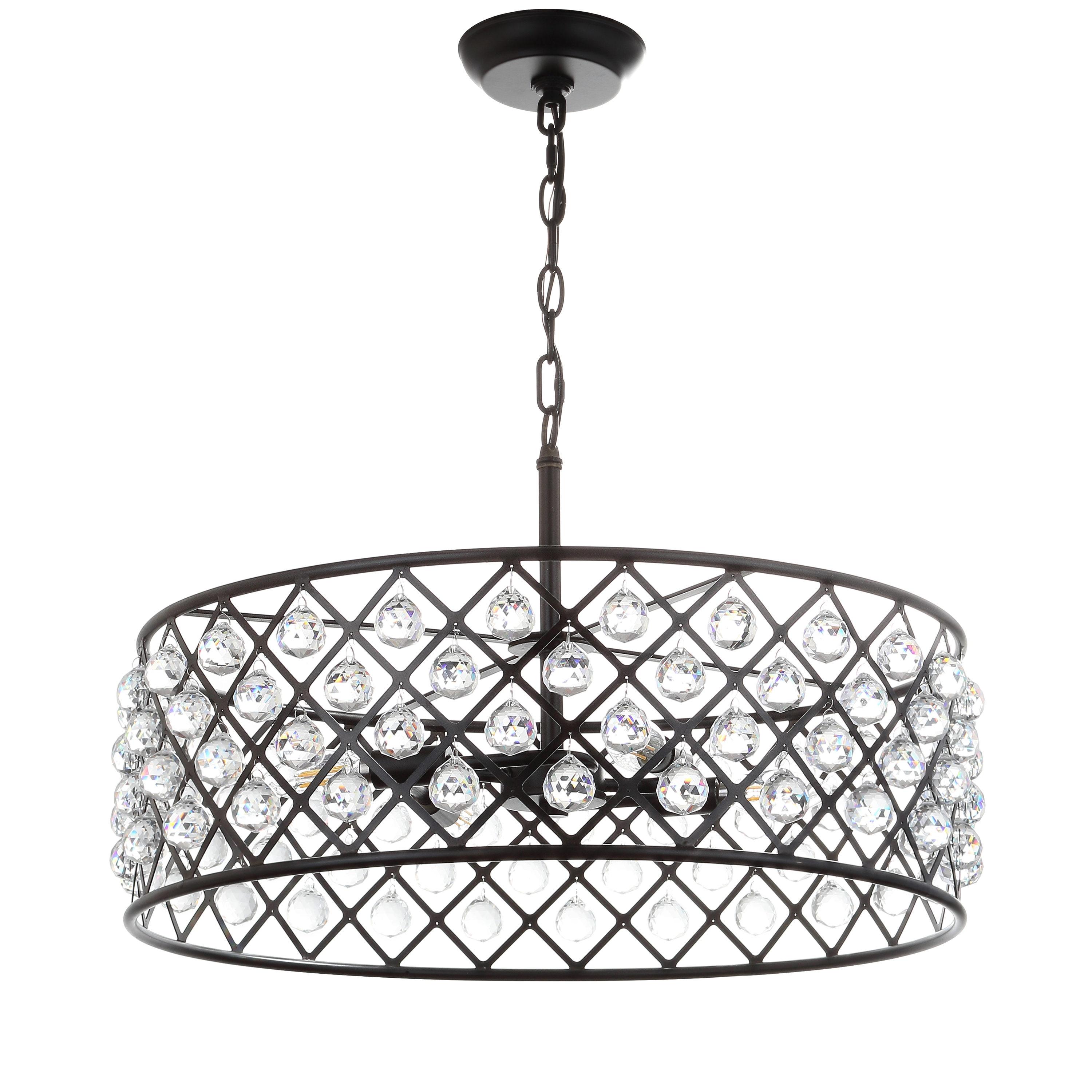 Gabrielle 23" Crystal/Metal LED Pendant, Oil-Rubbed Bronze