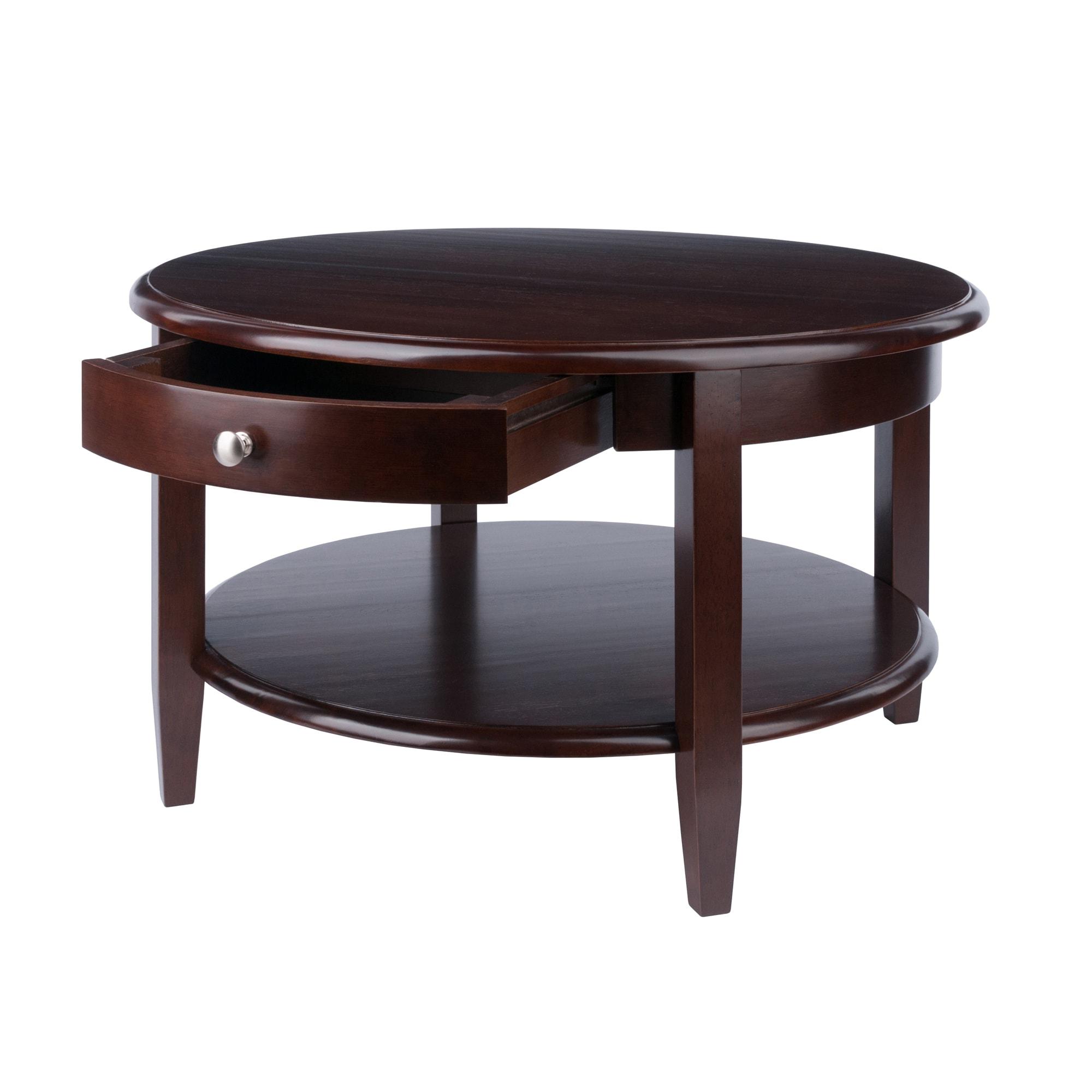 Winsome Wood Concord Round Coffee Table, Walnut Finish