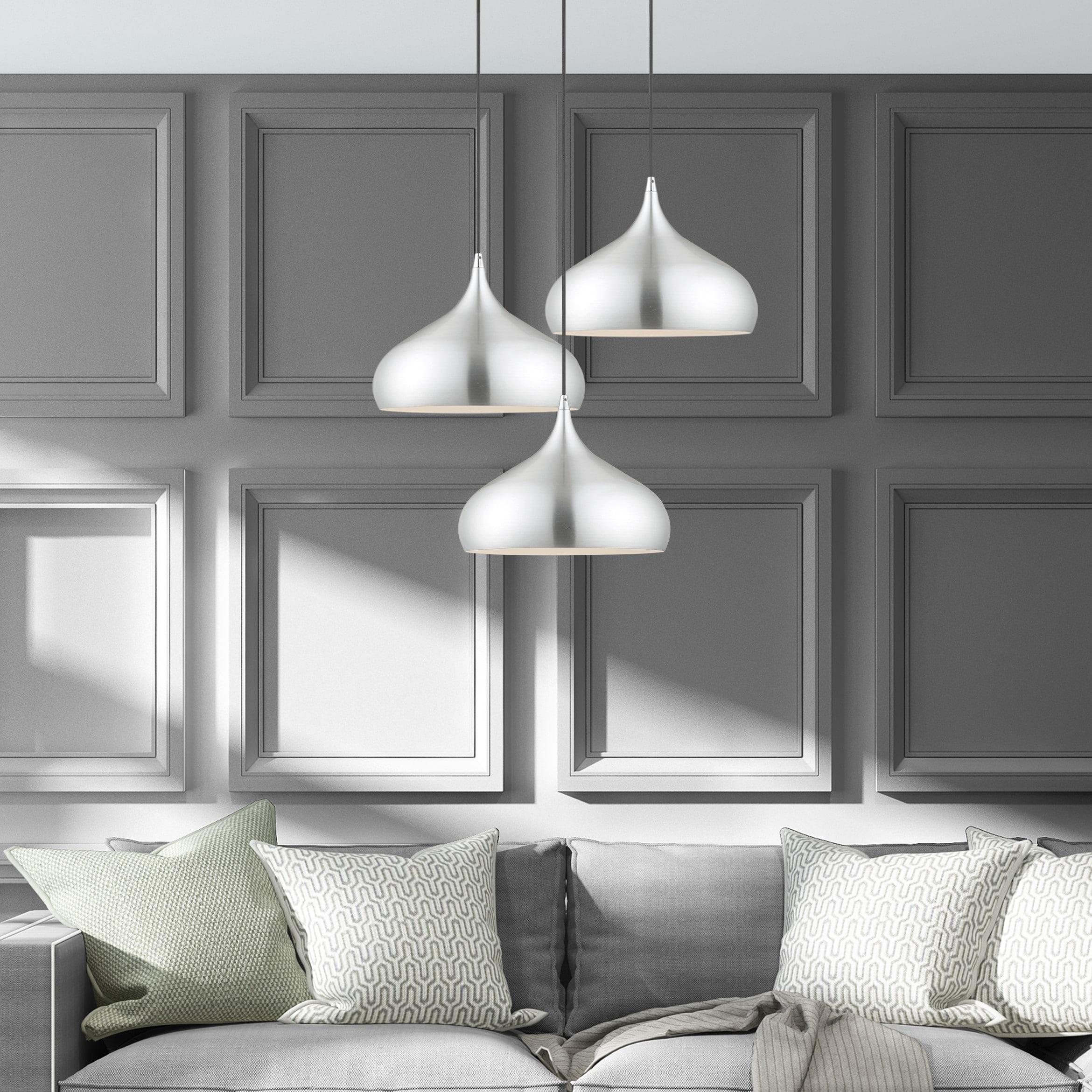 Livex Lighting Metal Shade 1 - Light Pendant in  Brushed Aluminum