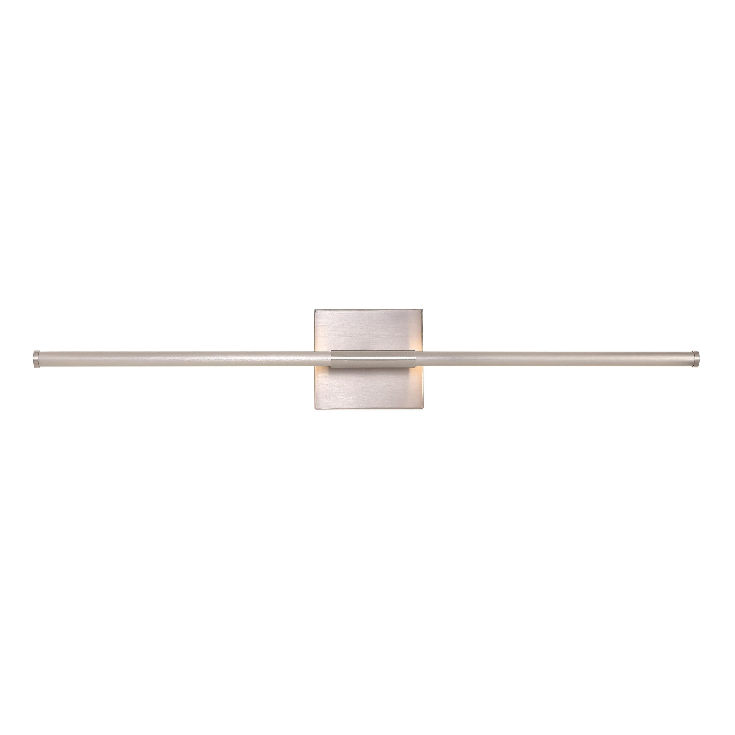 JONATHAN Y Makena 28" Modern Minimalist Dimmable Integrated LED Metal Wall Sconce, Nickel