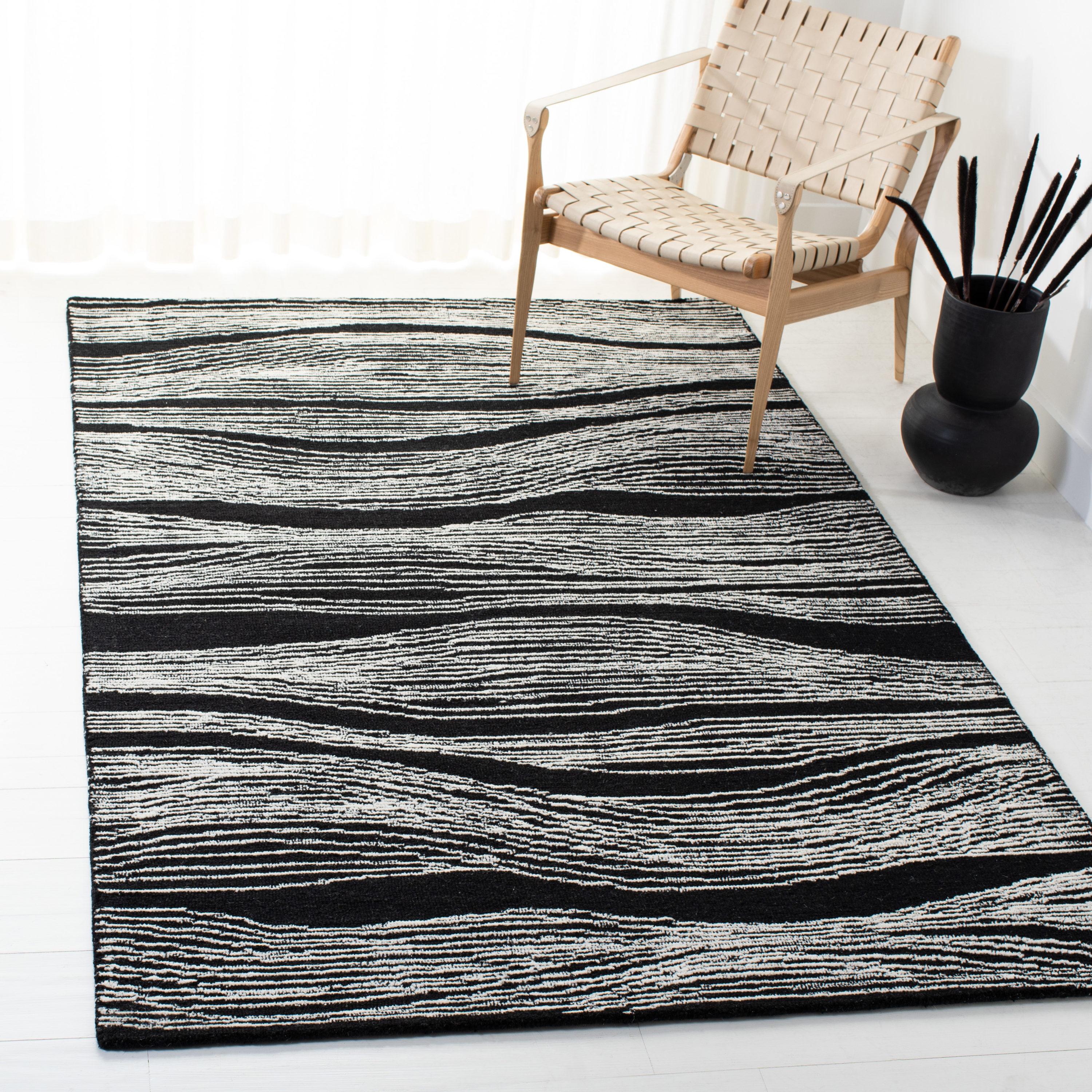 SAFAVIEH Metro Bridget Abstract Area Rug, Black/Ivory, 5' x 8'