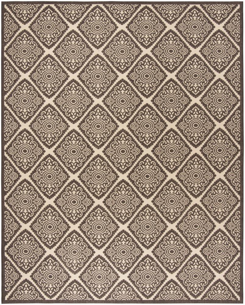 Linden LND132 Power Loomed Indoor/Outdoor Area Rug - Cream/Brown - 8'9"x11'9" - Safavieh.