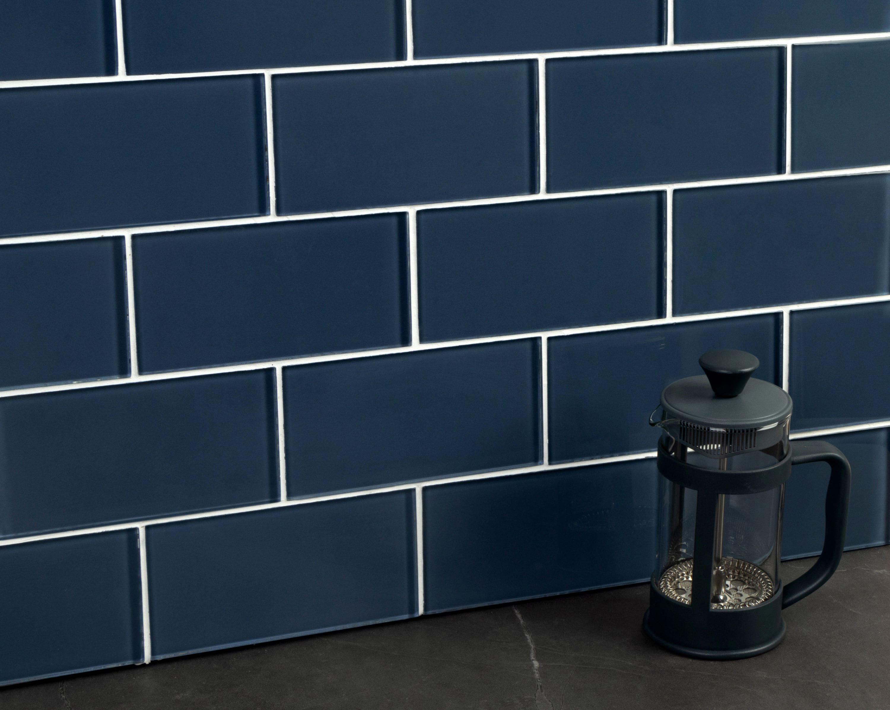Premium 3" x 6" Straight Edge Glass Mosaic Subway Tile