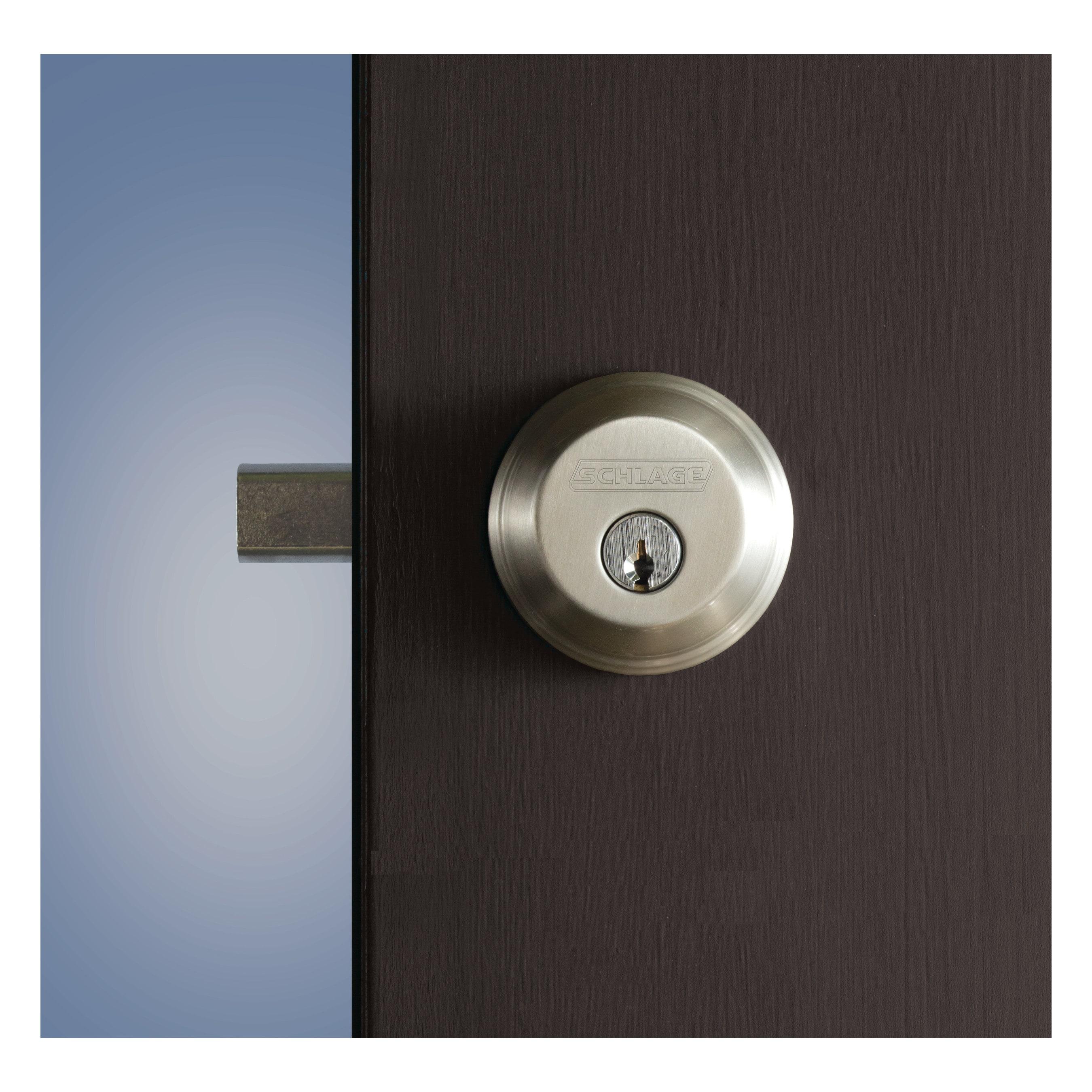 Schlage B60NV619 KA4 Deadbolt, Satin Nickel, 2-3/8 x 2-3/4 in Backset, C Keyway