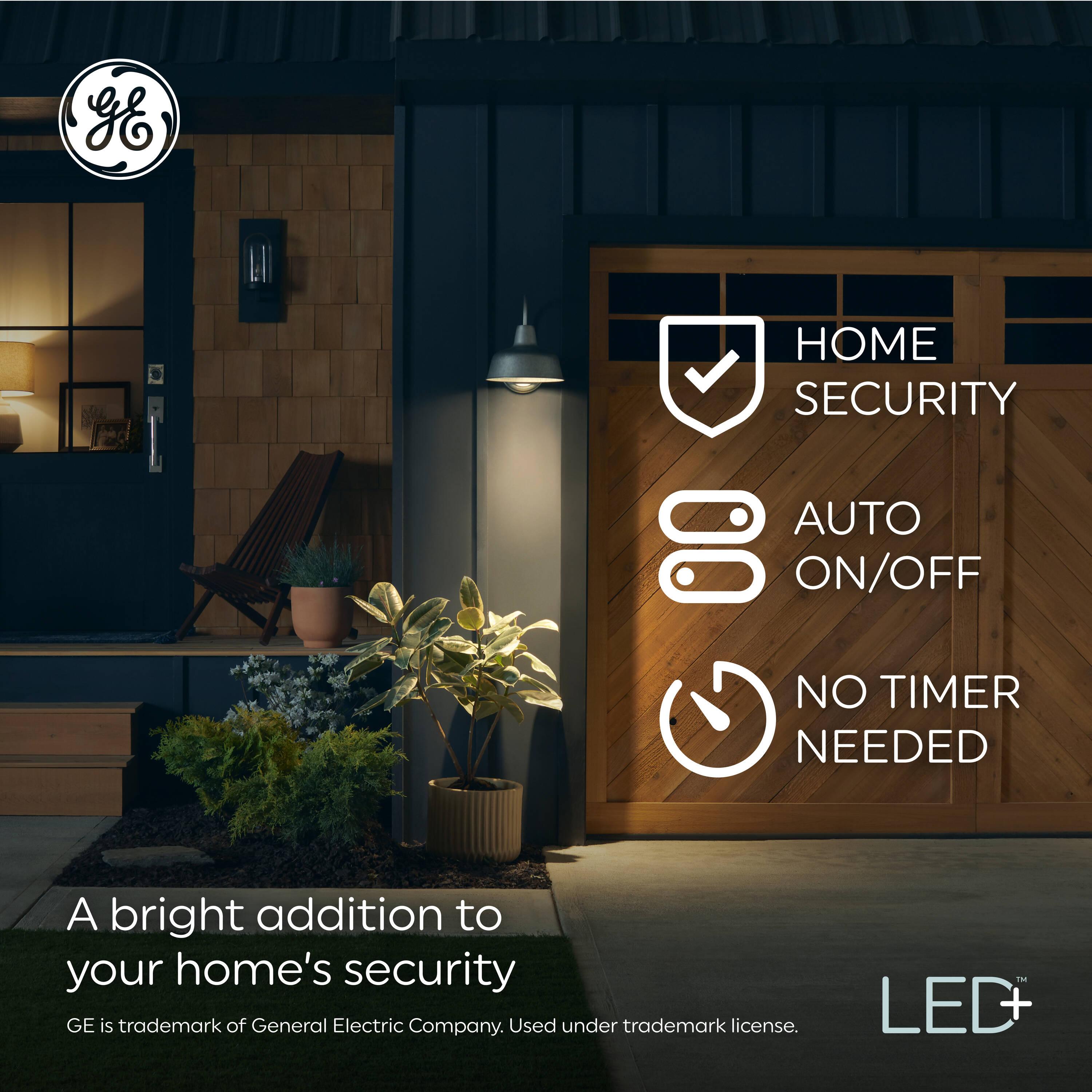 GE LED+ Dusk to Dawn A19 LED Light Bulb Daylight: 800 Lumens, 60W Equivalent, Energy Star Certified, E26 Base, 5000K