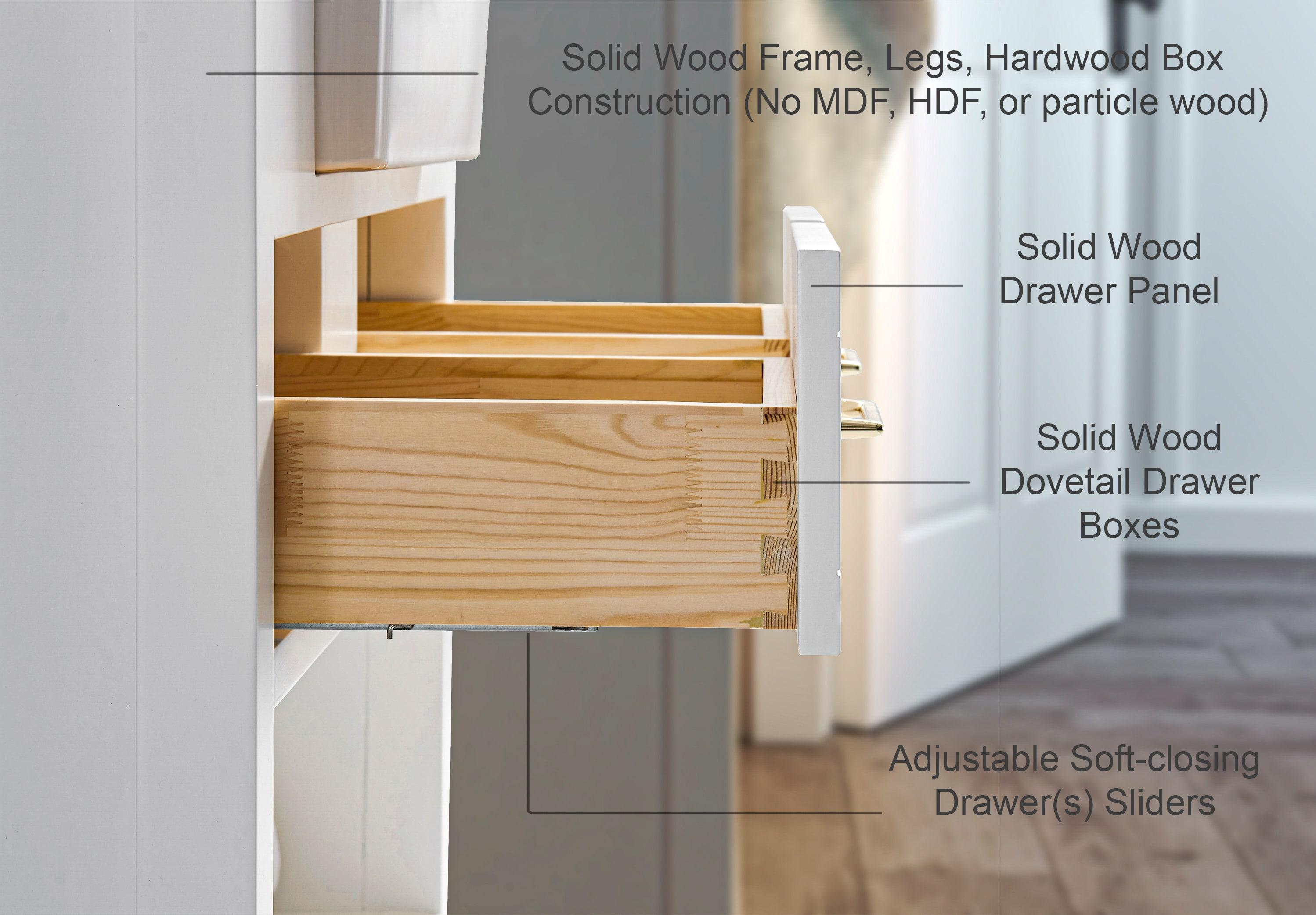 Ancerre Designs Hayley 36" Farmhouse Wood Bathroom Vanity Set in White