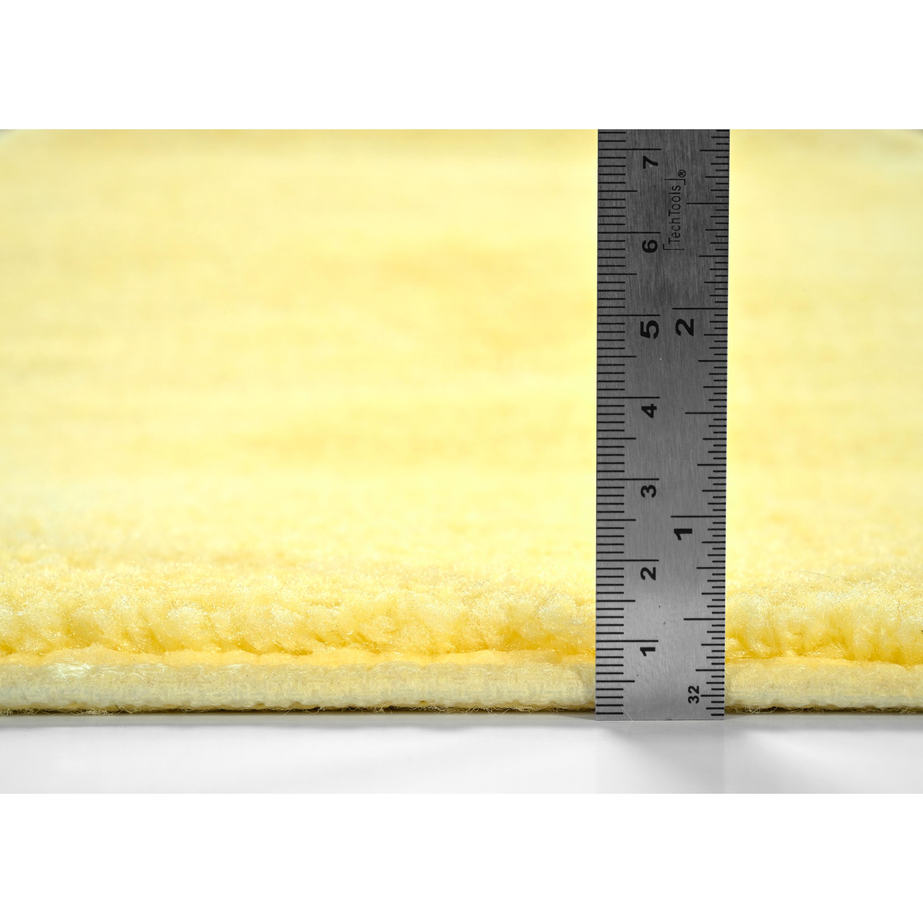 Garland Rug 24"x40" Traditional Plush Nylon Washable Bath Rug Yellow : Microfiber, Machine Washable, Non-Slip Backing