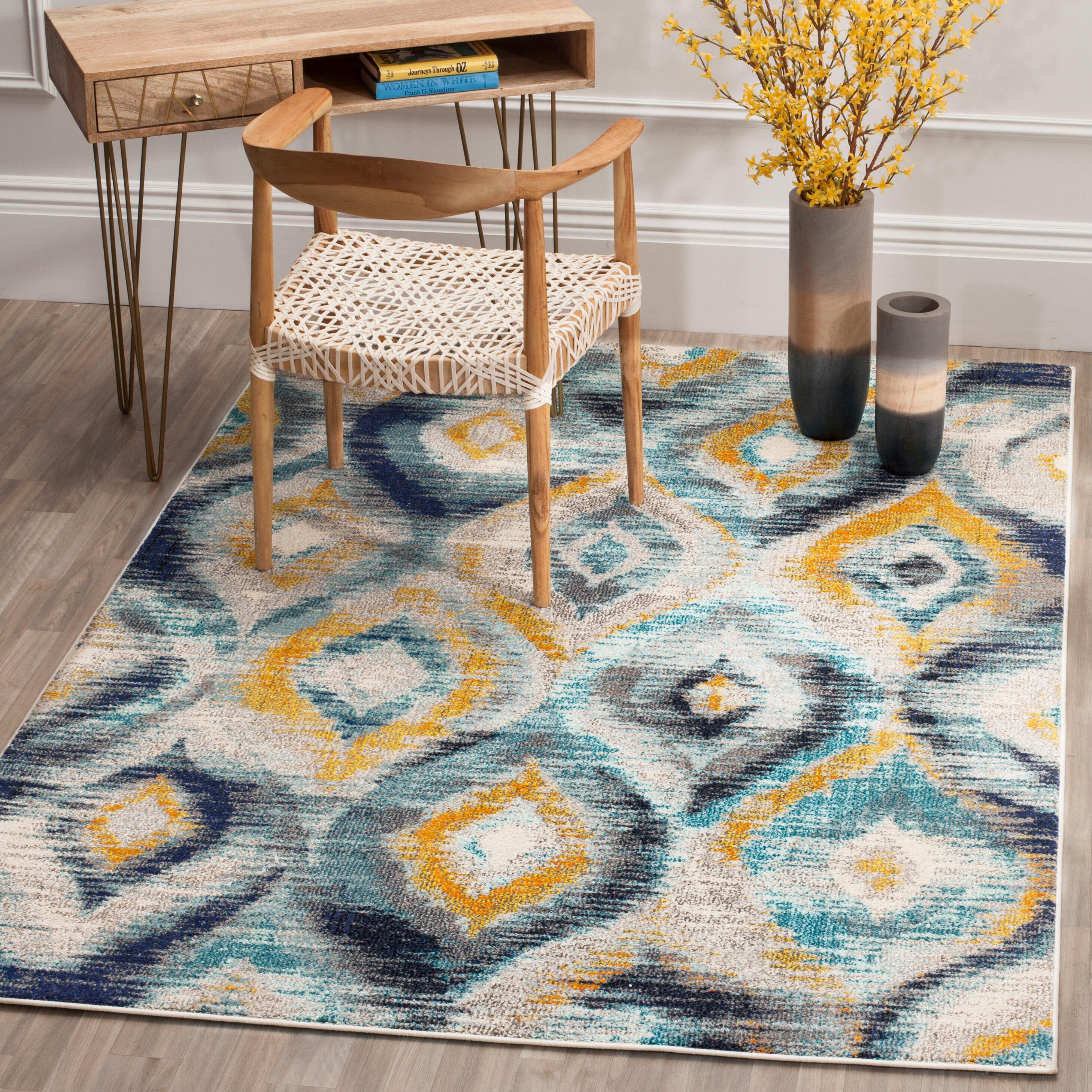 Monaco MNC242 Power Loomed Indoor Accent Rug - Blue/Multi - 3'x5' - Safavieh.