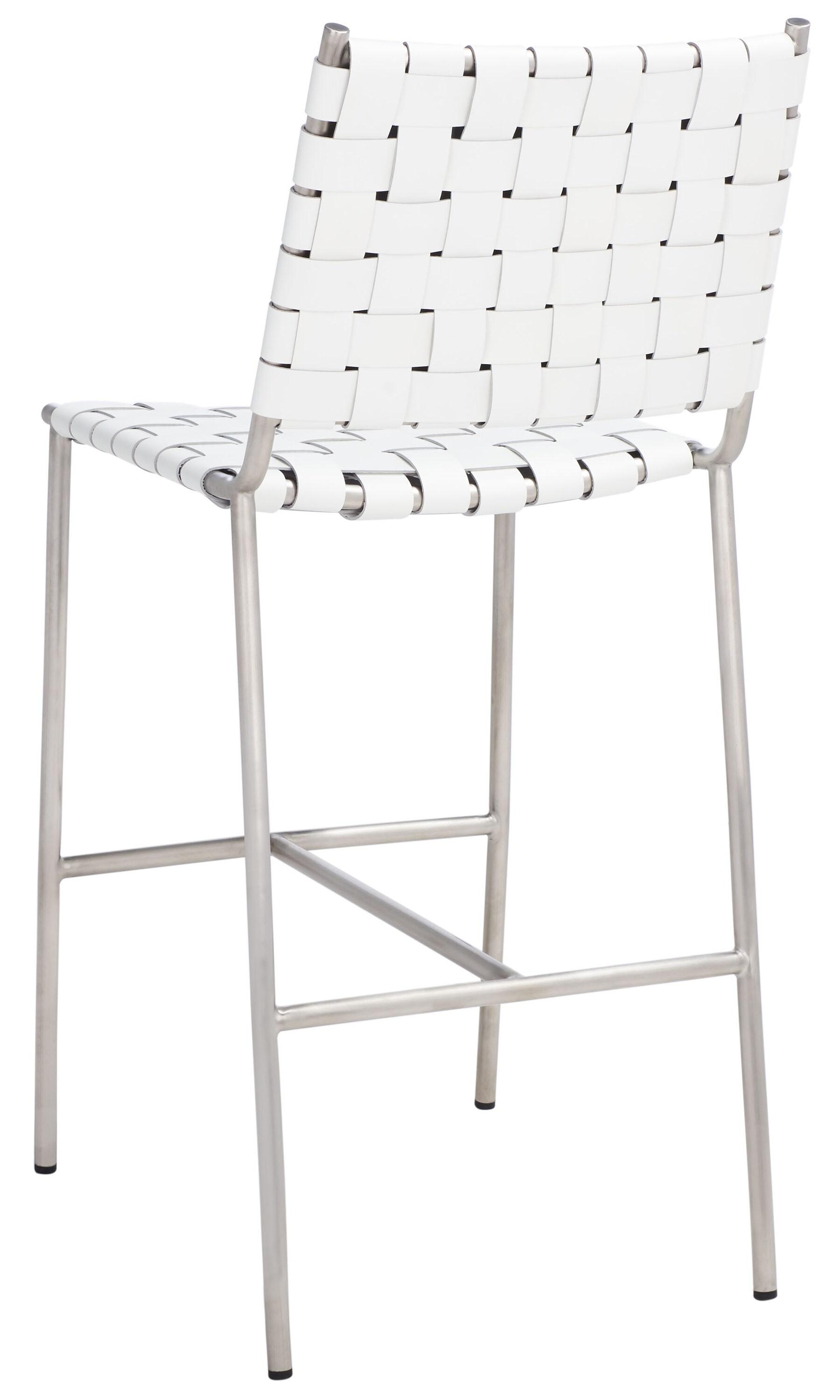 Olenna Woven Counter Stool - BST3011 - White/Silver - Safavieh
