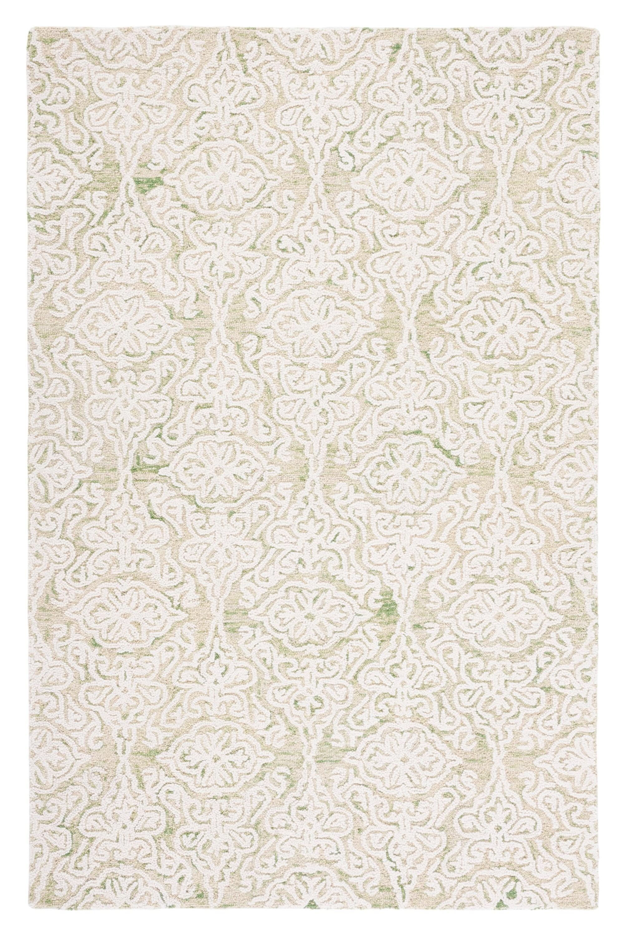 Blossom BLM112 Hand Tufted Indoor Area Rug - Light Green/Ivory - 4'x6' - Safavieh