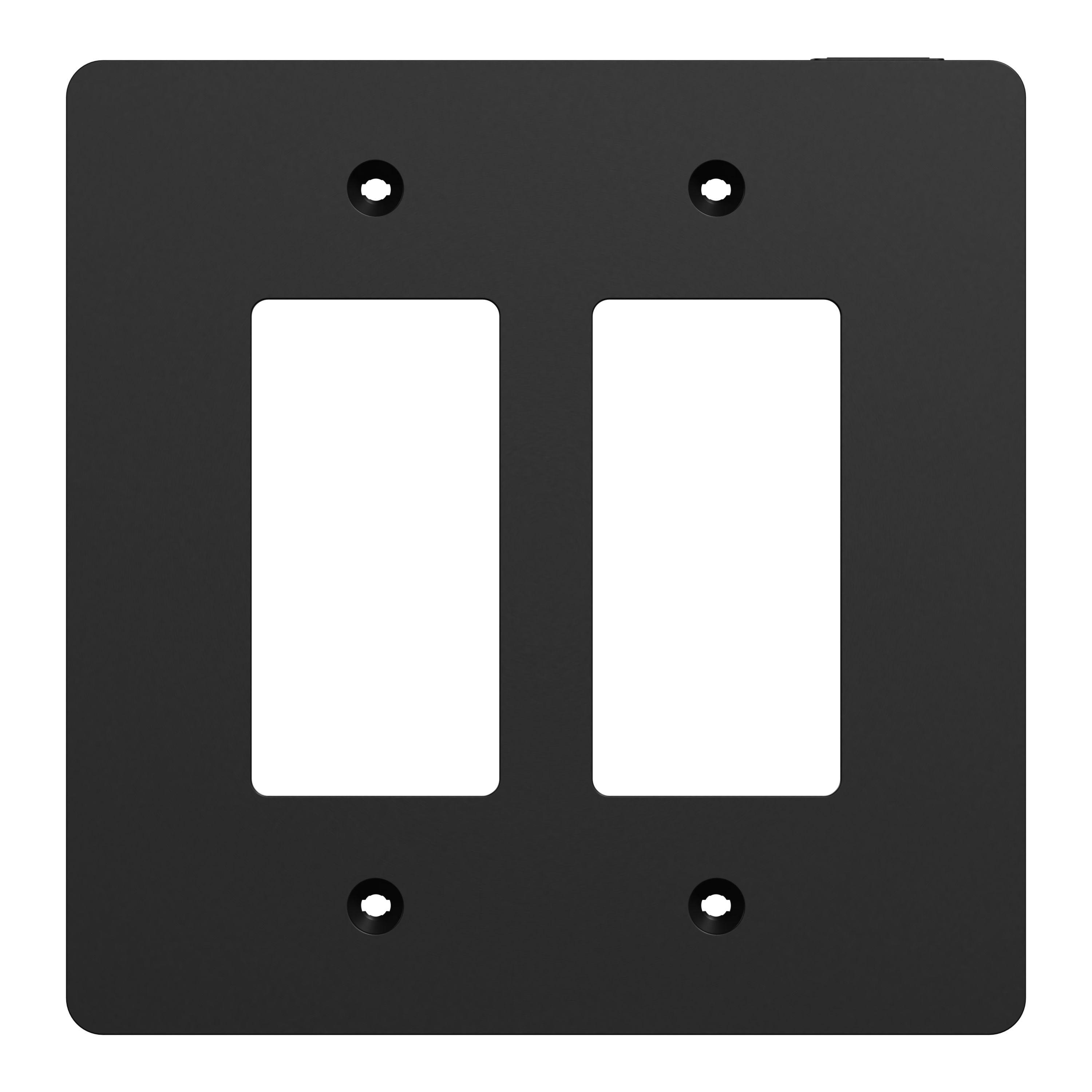 Matte Black 2-Gang Mid Size Wall Plate