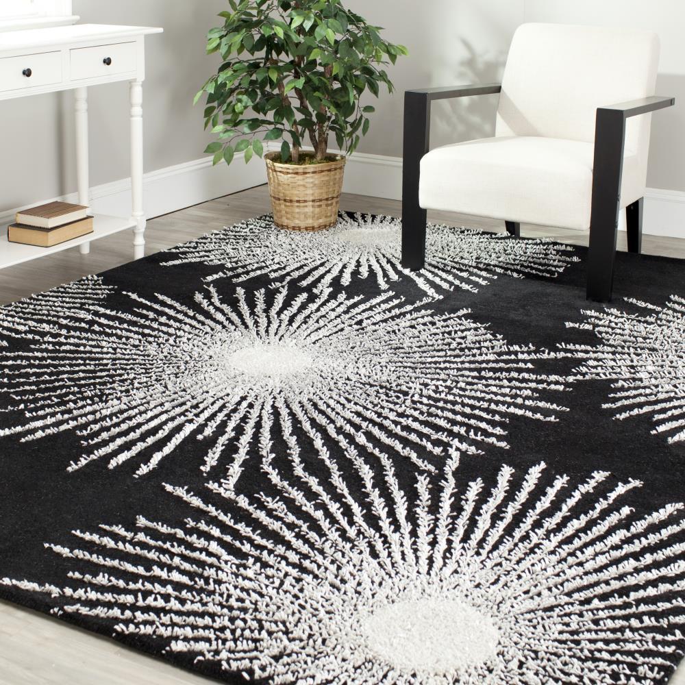 Soho SOH712 Hand Tufted Indoor Area Rug - Black/White - 6'x6' - Safavieh.