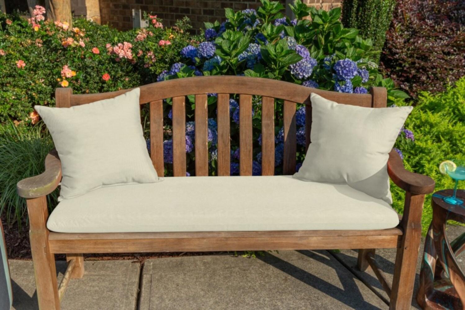 Wildon Home® Casual Cushion Sunbrella® Fabric 1-Piece Indoor/Outdoor Bench Cushion, 48"W x 18"L, Canvas Canvas